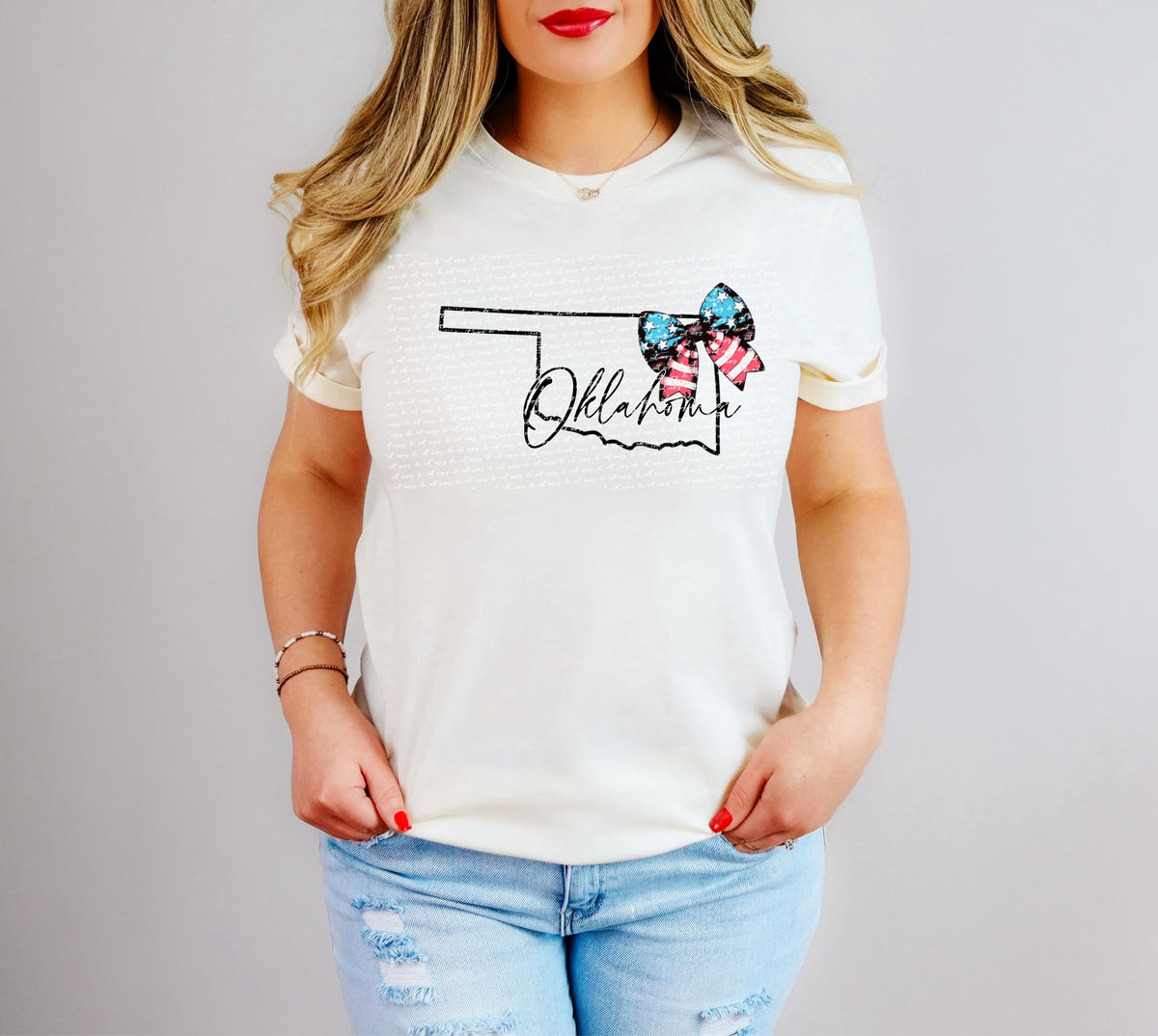 Oklahoma patriotic bow 34047 DTF transfer