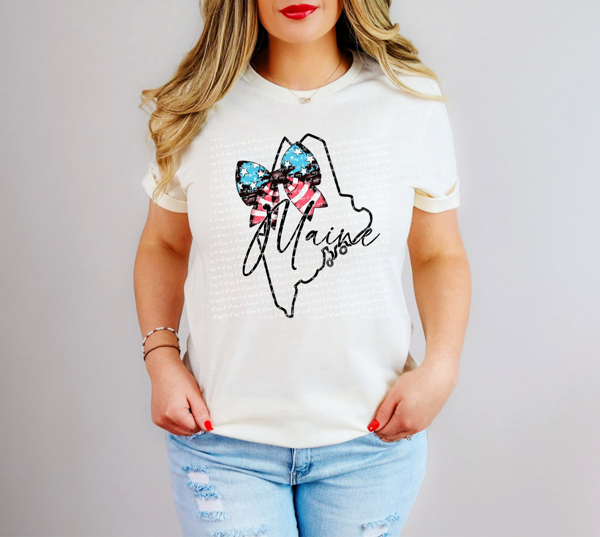 Maine patriotic bow 34042 DTF transfer