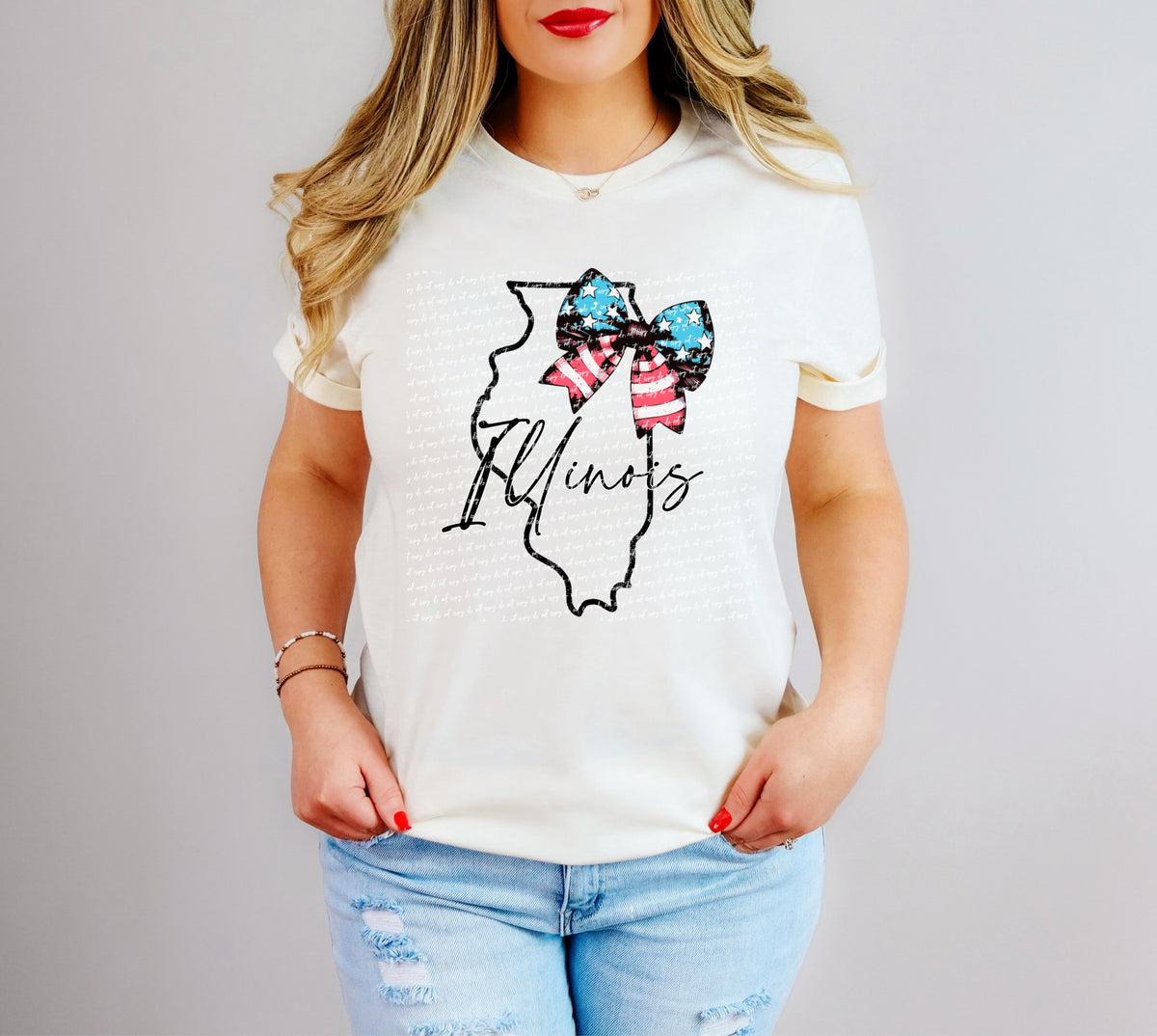 Illinois patriotic bow 34041 DTF transfer