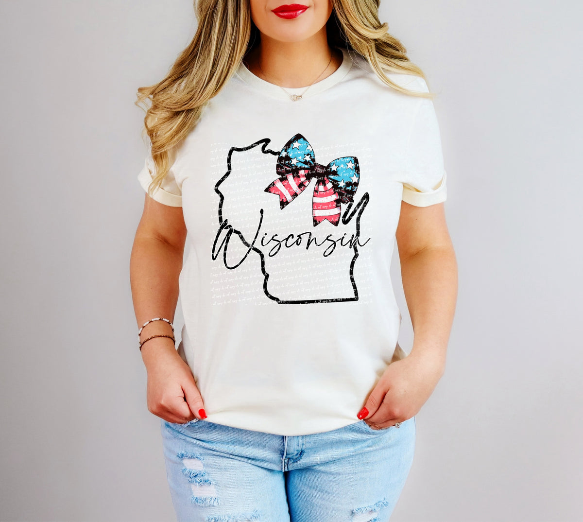 Wisconsin patriotic bow 34040 DTF transfer