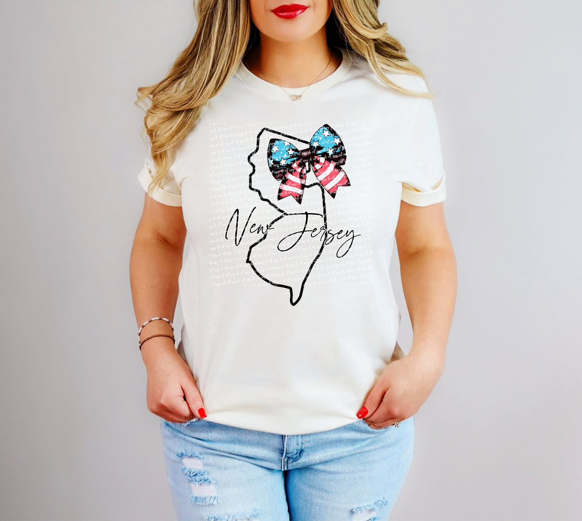 New jersey patriotic bow 34038 DTF transfer