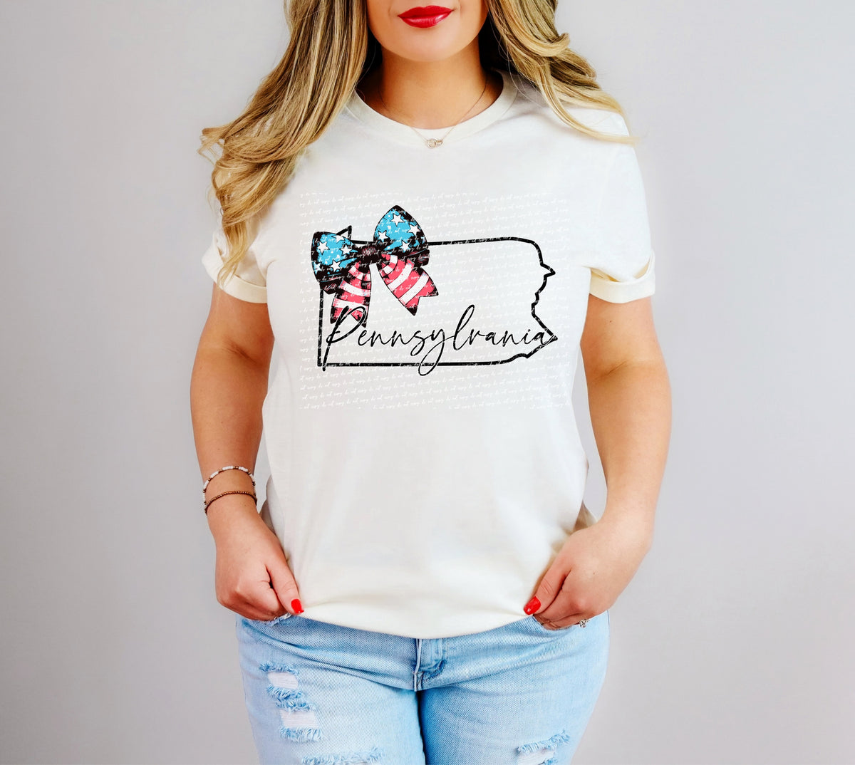 Pennsylvania patriotic bow 34037 DTF transfer