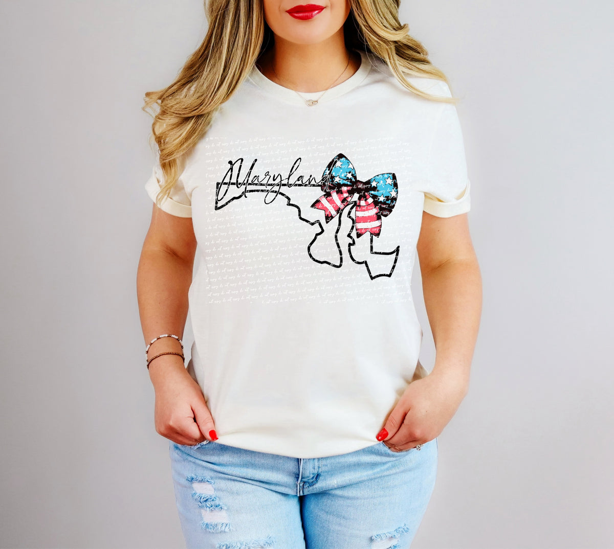 Maryland patriotic bow 34024 DTF transfer