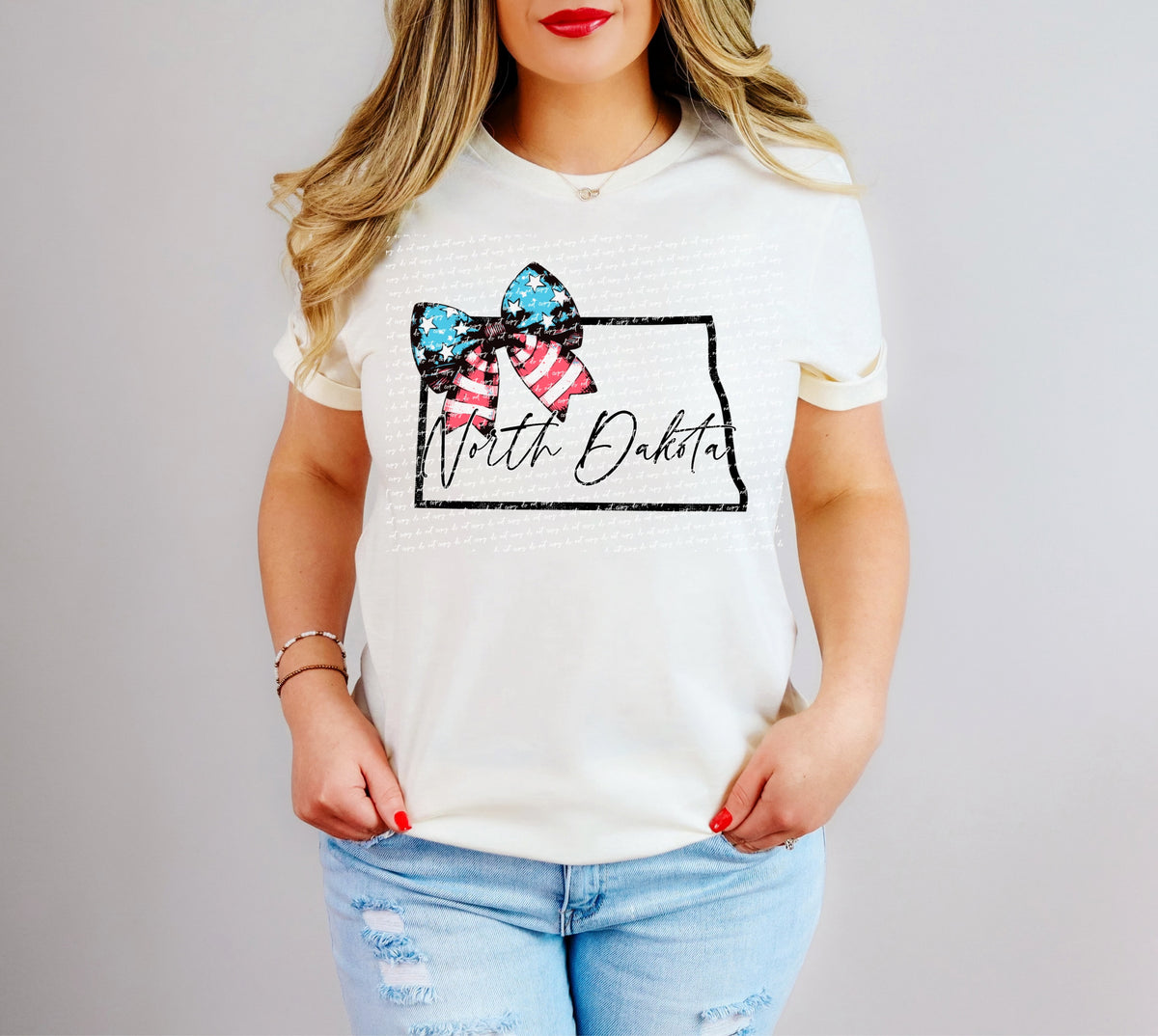 North dakota patriotic bow 34020 DTF transfer