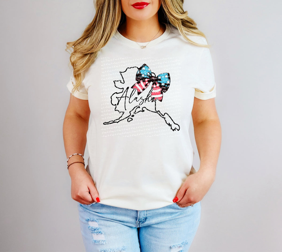 Alaska patriotic bow 34015 DTF transfer