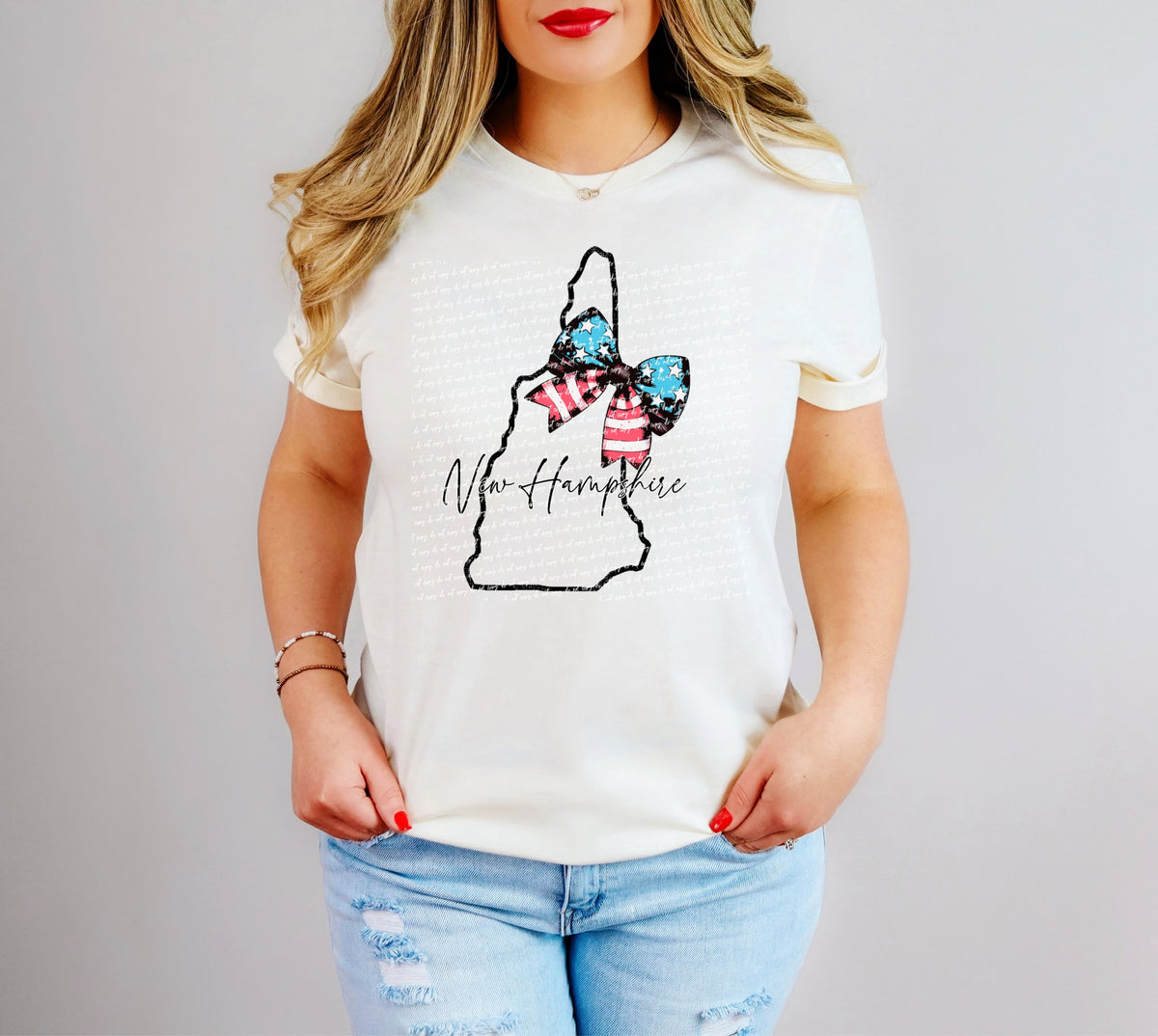 New hampshire patriotic bow 34014 DTF transfer