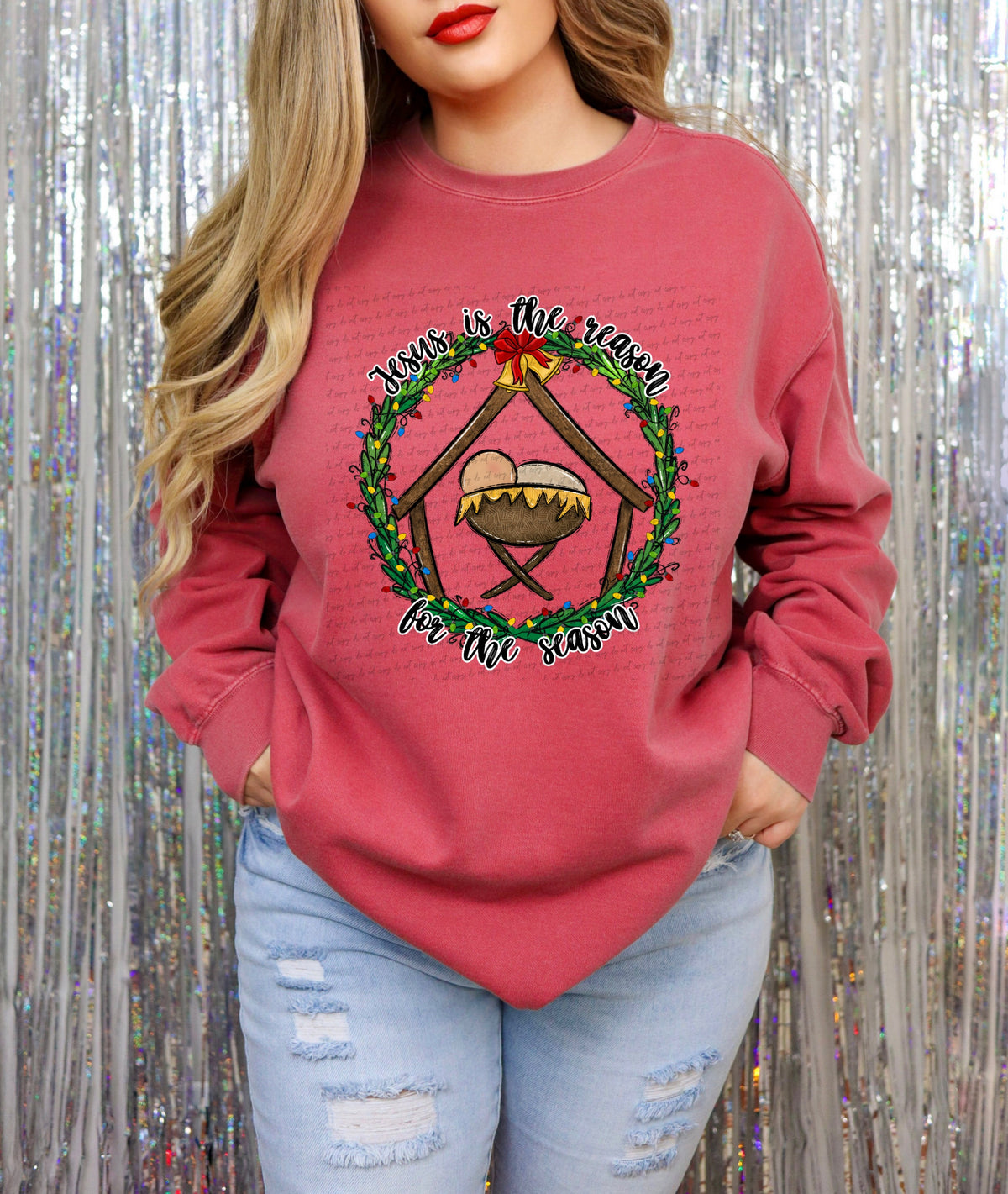 Jesus is the reason for the season wreath (City) 34953 DTF transfer