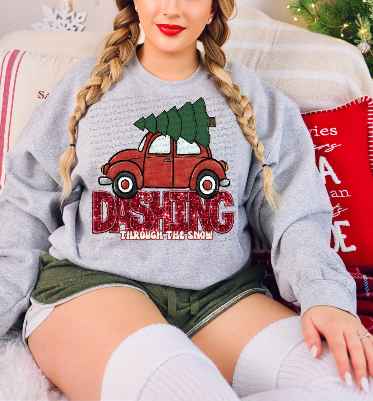 Dashing through the snow plain tree (City) 34889 DTF transfer