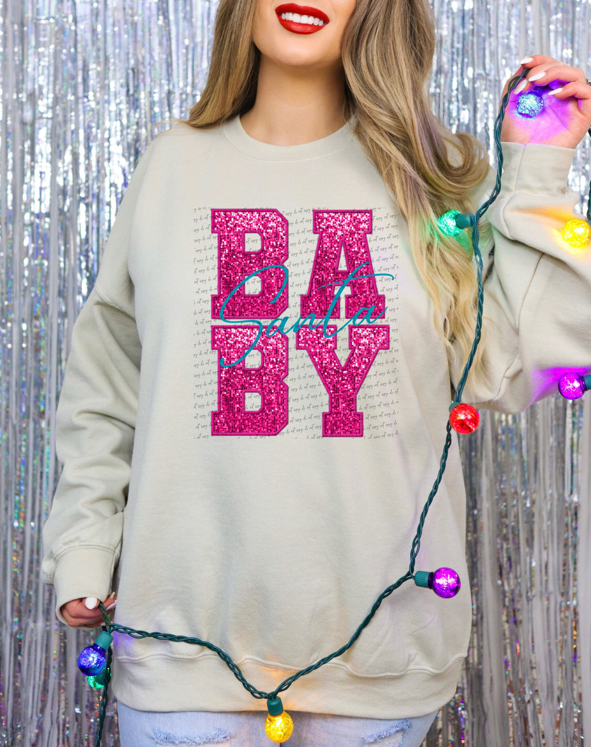 Santa baby pink and blue font (City) 34887 DTF transfer