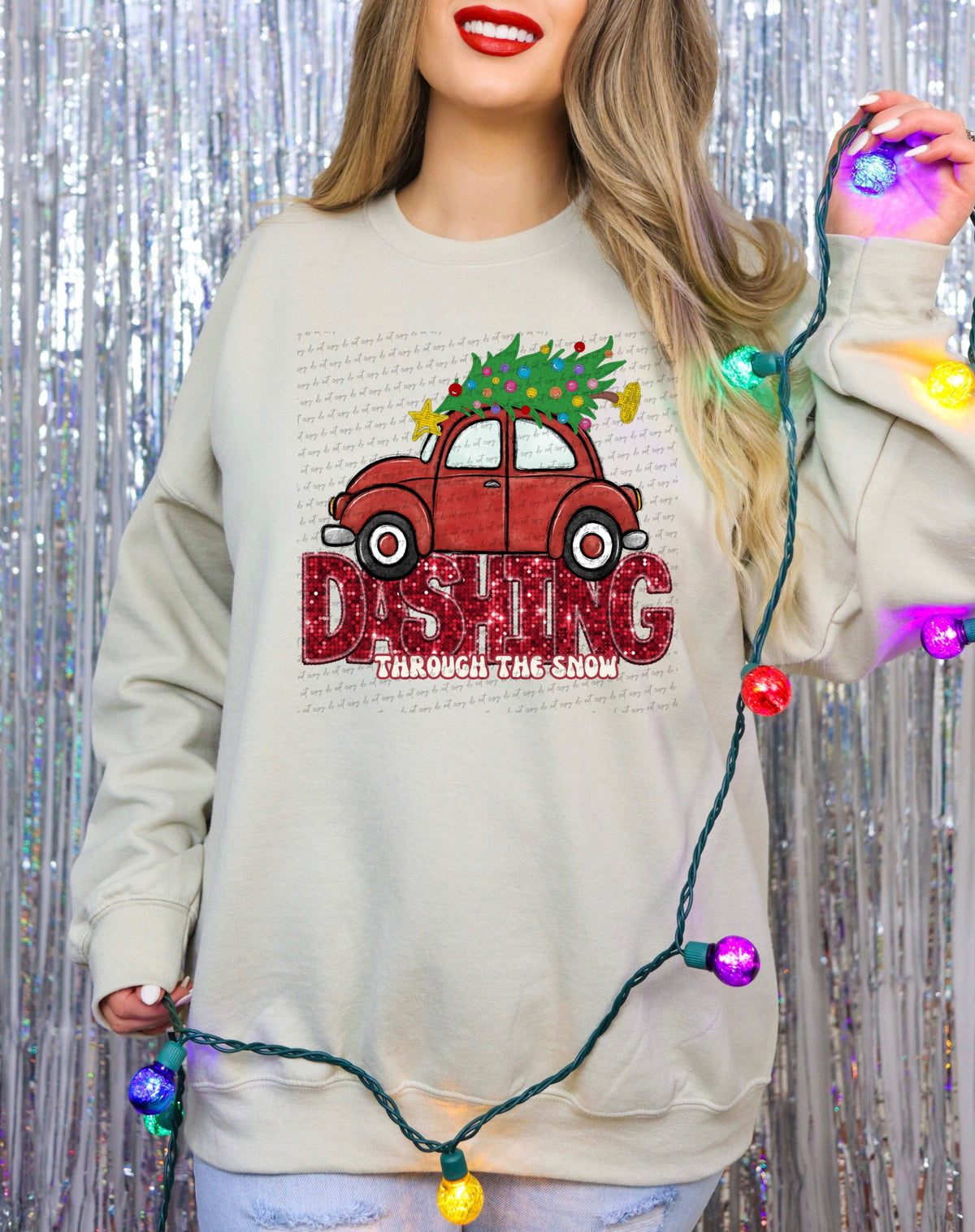 Dashing through the snow decorated tree (City) 34891 DTF transfer