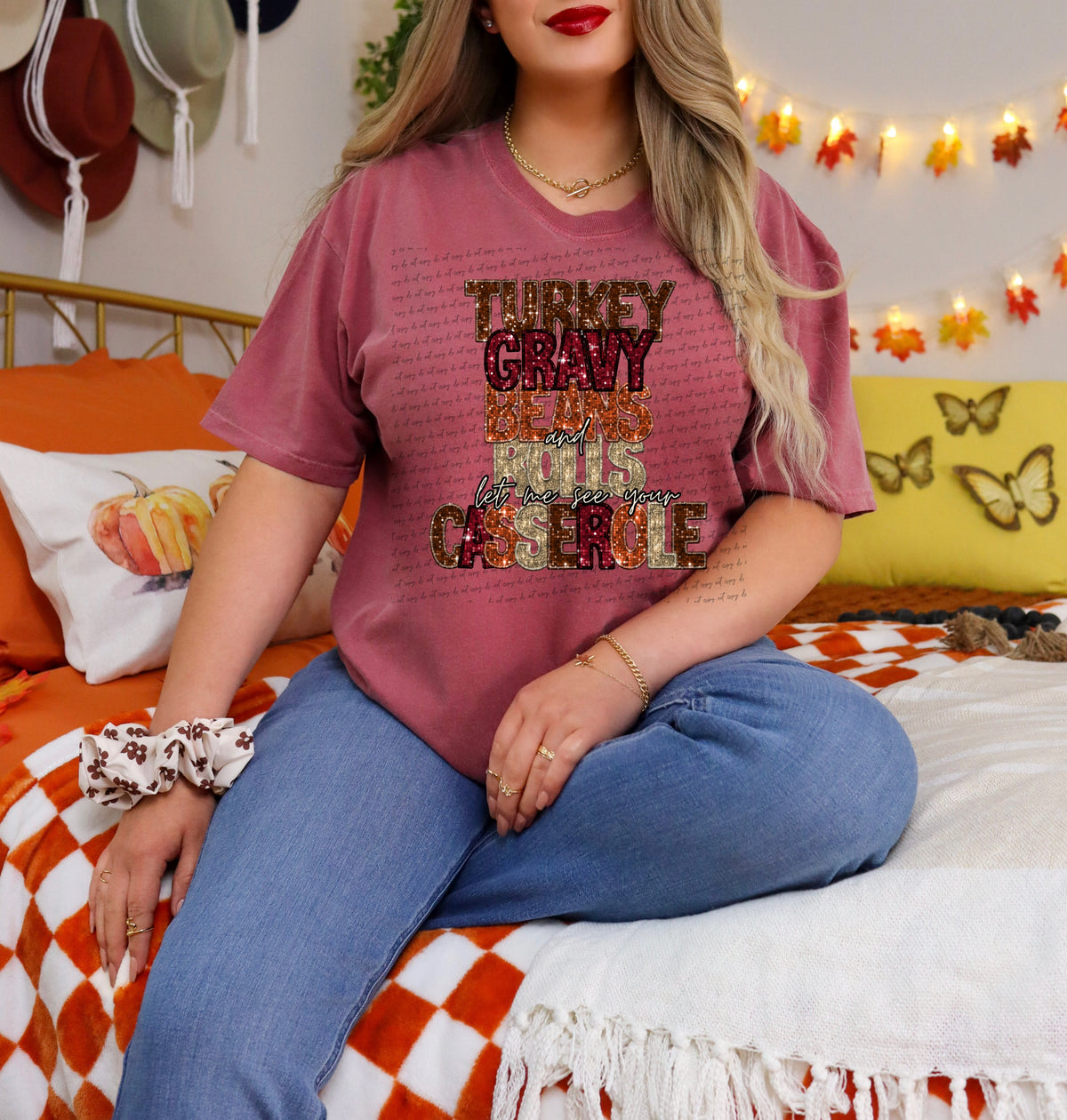 Turkey gravy sequin beans and rolls (City) 34915 DTF transfer