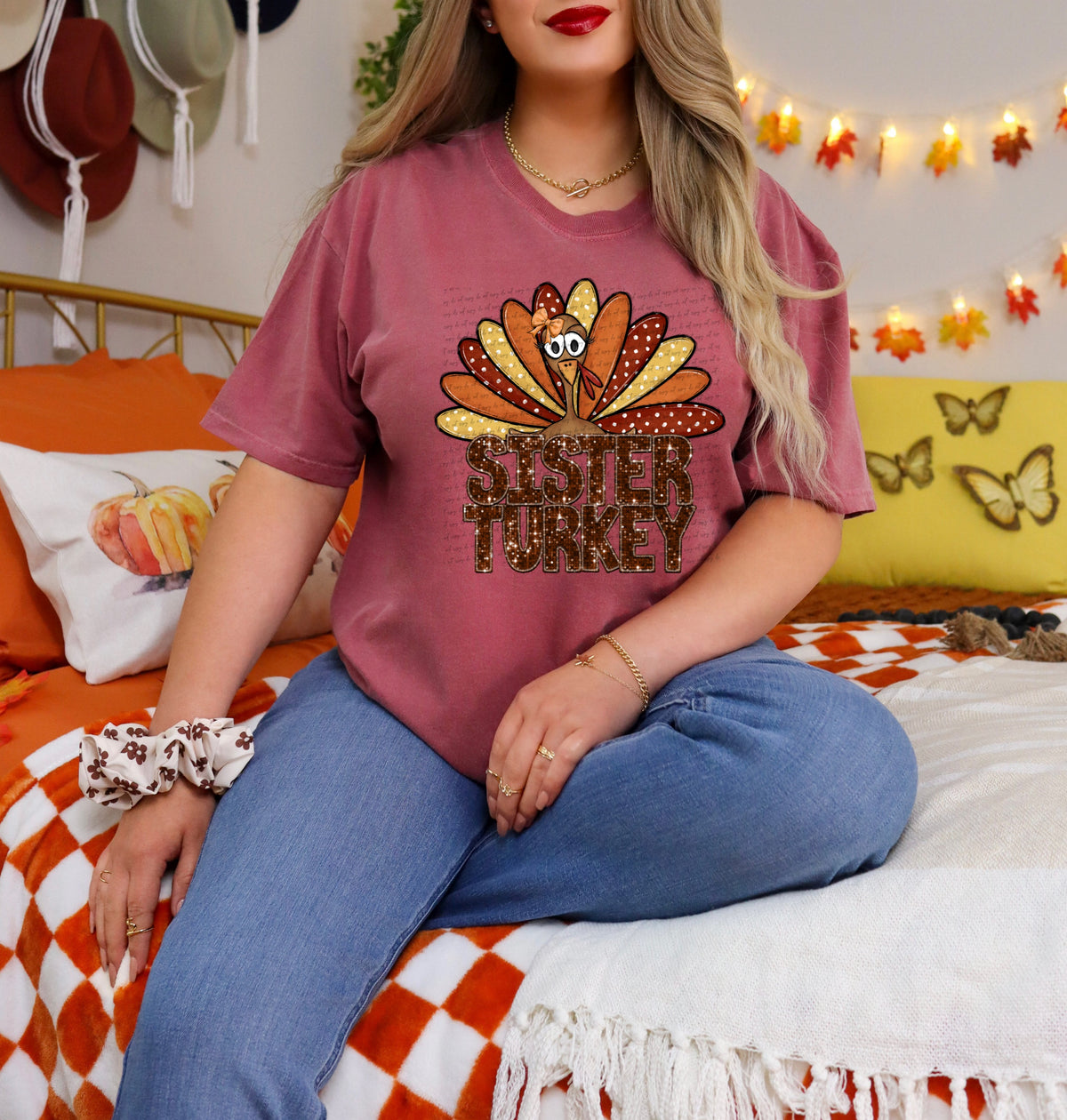 Sister turkey sequin (City) 34916 DTF transfer