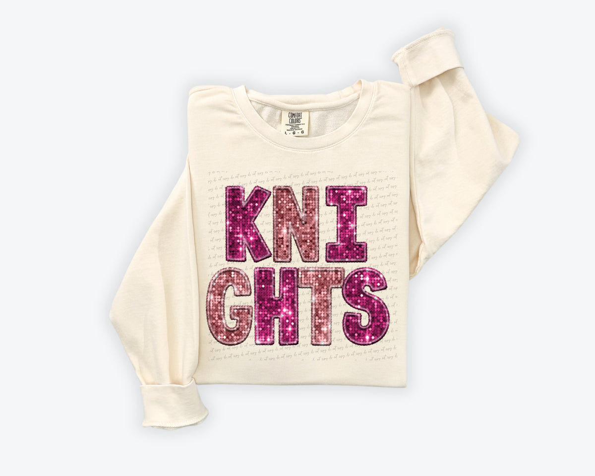 Knights pinks sequin (City) 34876 DTF transfer