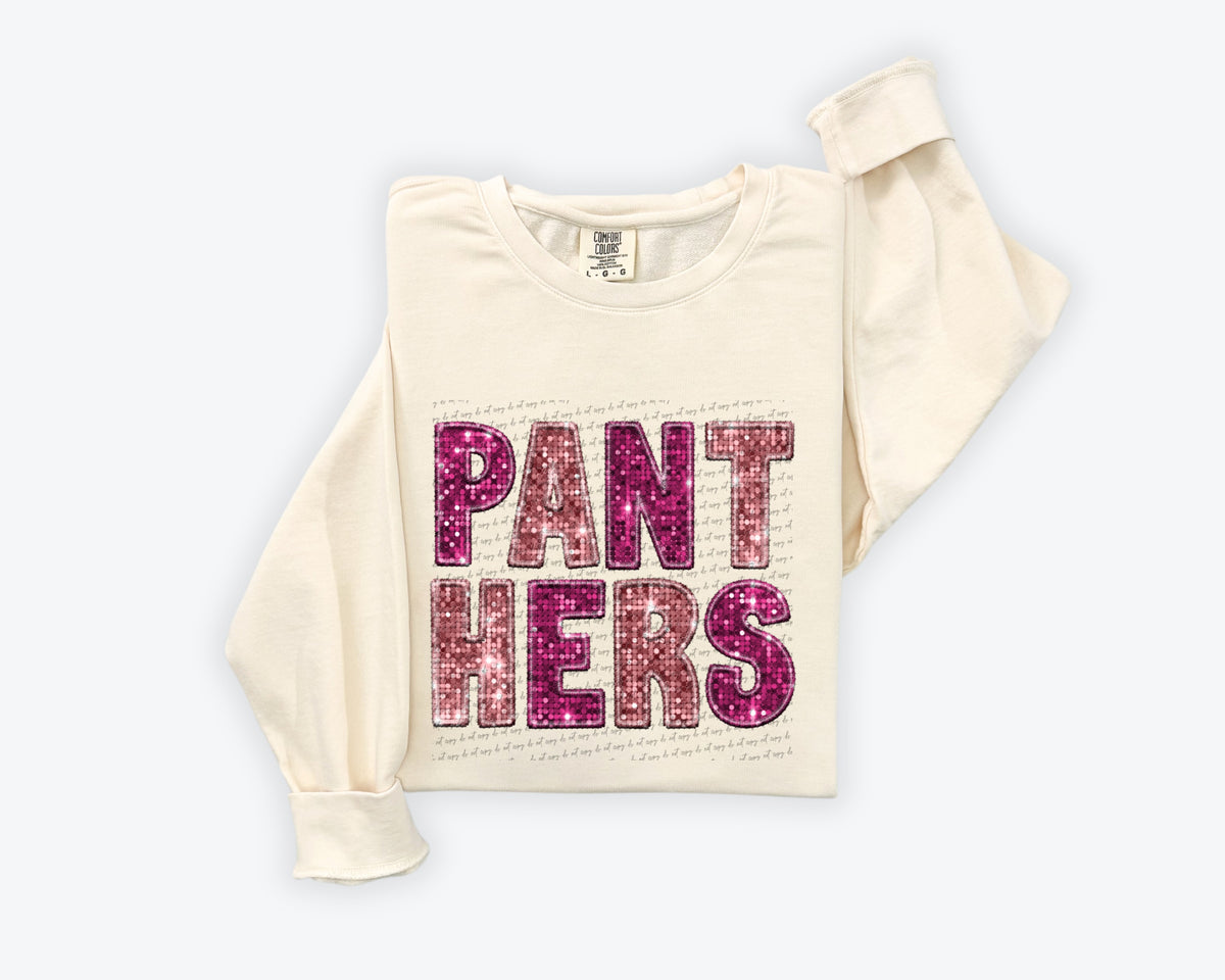 Panthers pinks sequin (City) 34871 DTF transfer
