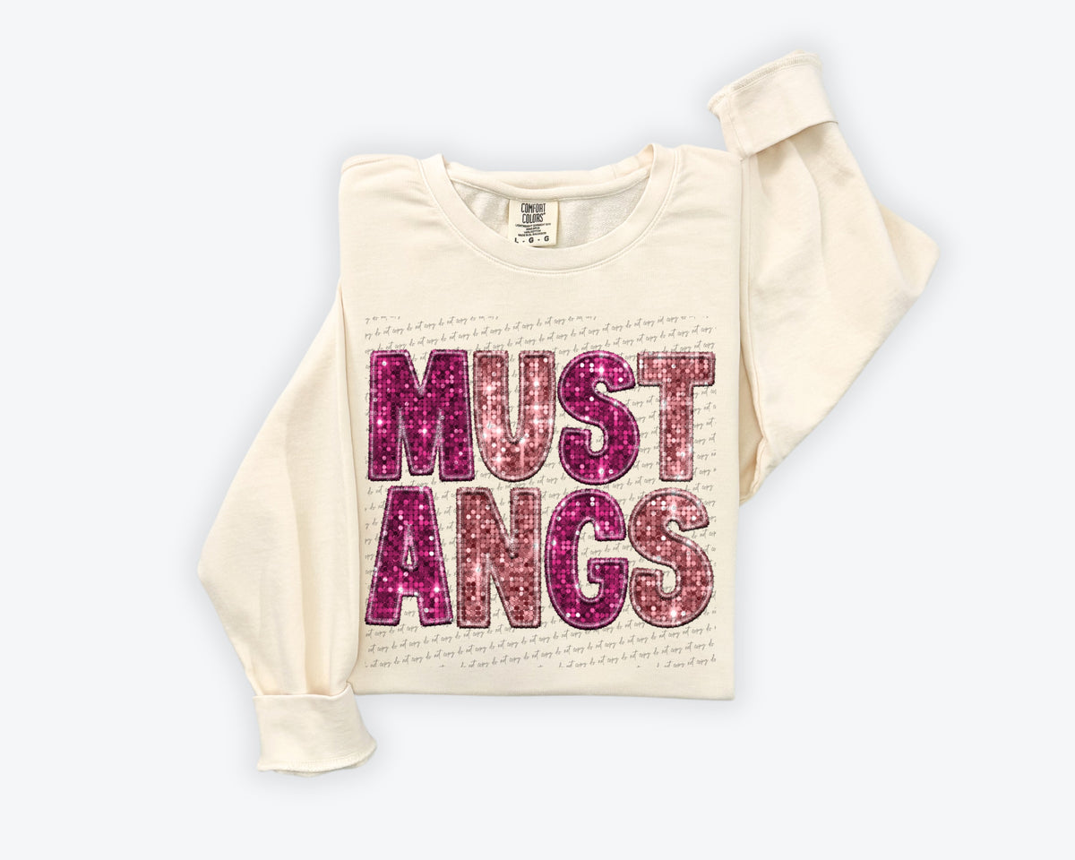 Mustangs pinks sequin (City) 34870 DTF transfer