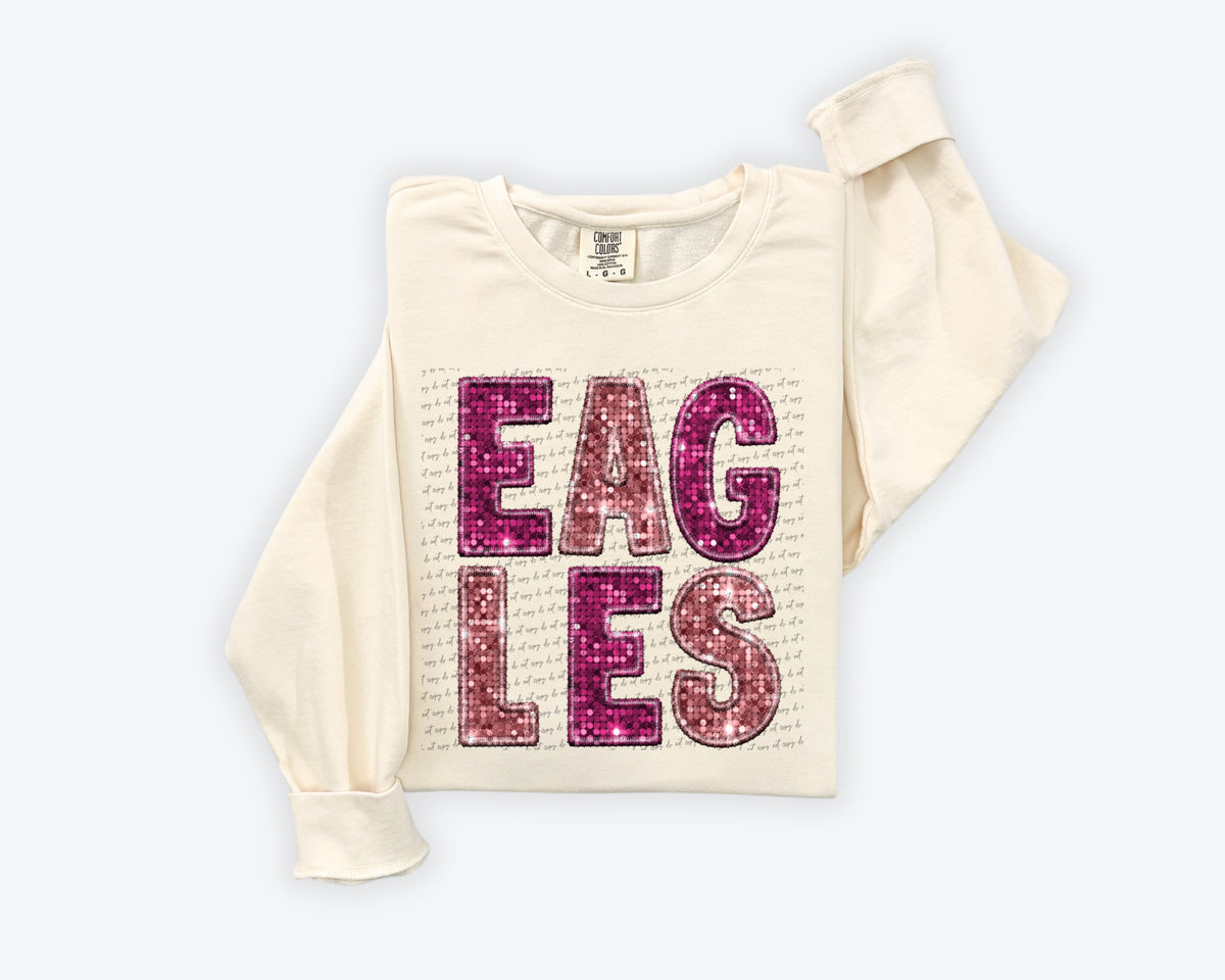 Eagles pinks sequin (City) 34868 DTF transfer