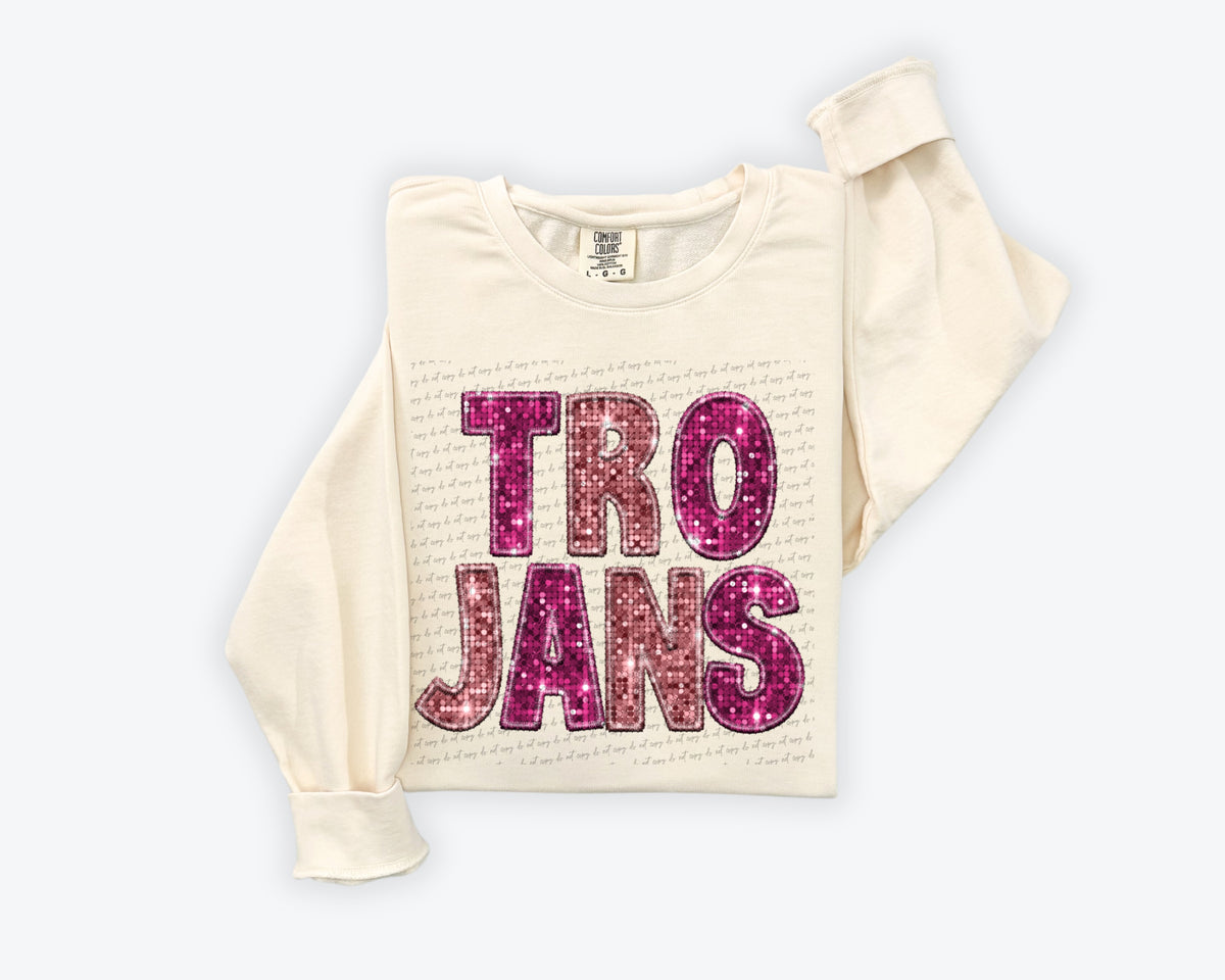 Trojans pinks sequin (City) 34865 DTF transfer