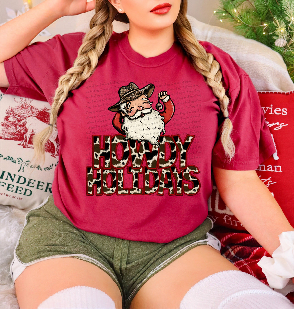 Howdy holidays cowboy santa cowprint (City) 34970 DTF transfer