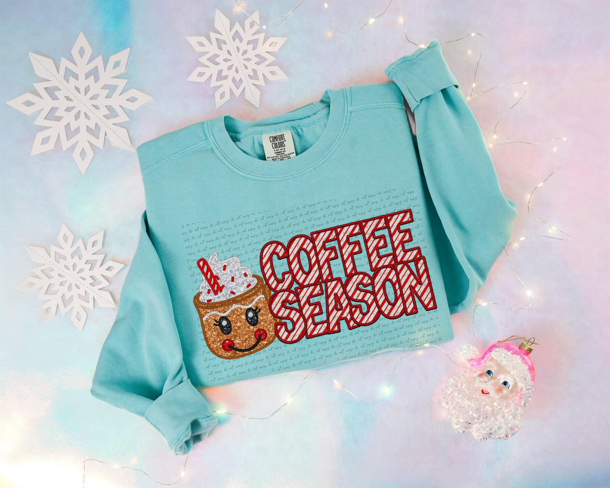Coffee season SEQUIN gingerbread cup candycane filled (City) 40179 DTF transfer
