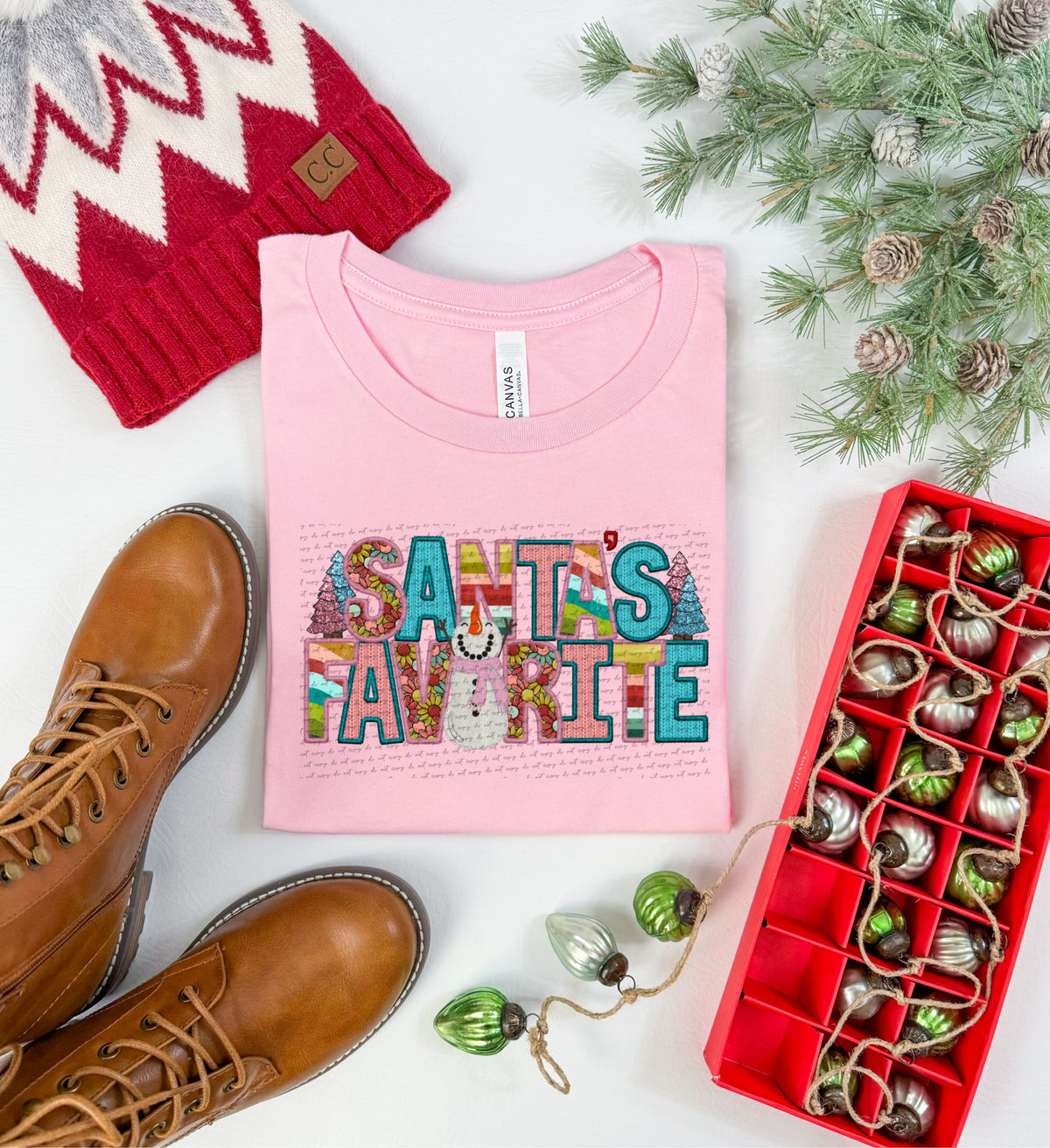 Santas favorite pink blue patterns (City) 40163 DTF transfer