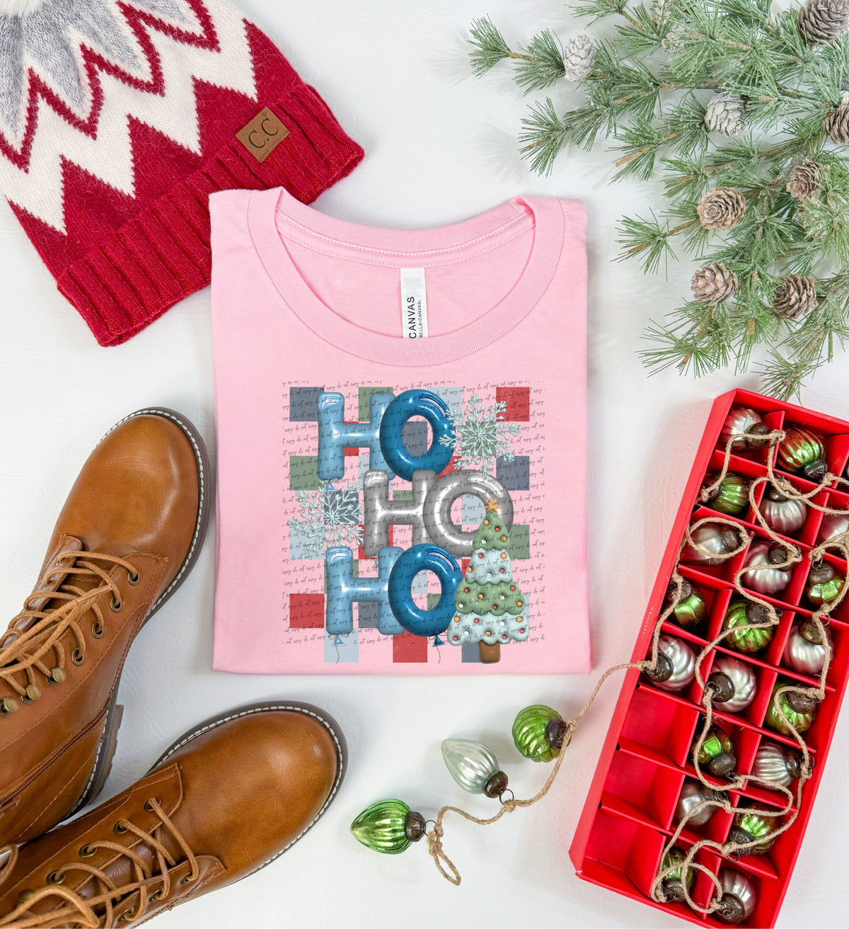 Ho ho ho checkered background (City) 40162 DTF transfer