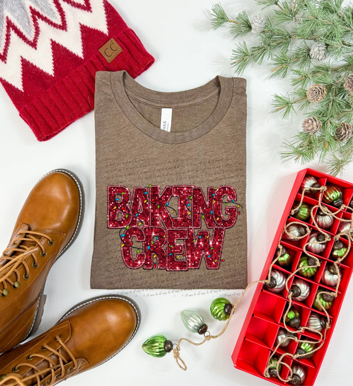 Baking crew red sequin lights  (City) 40141 DTF transfer