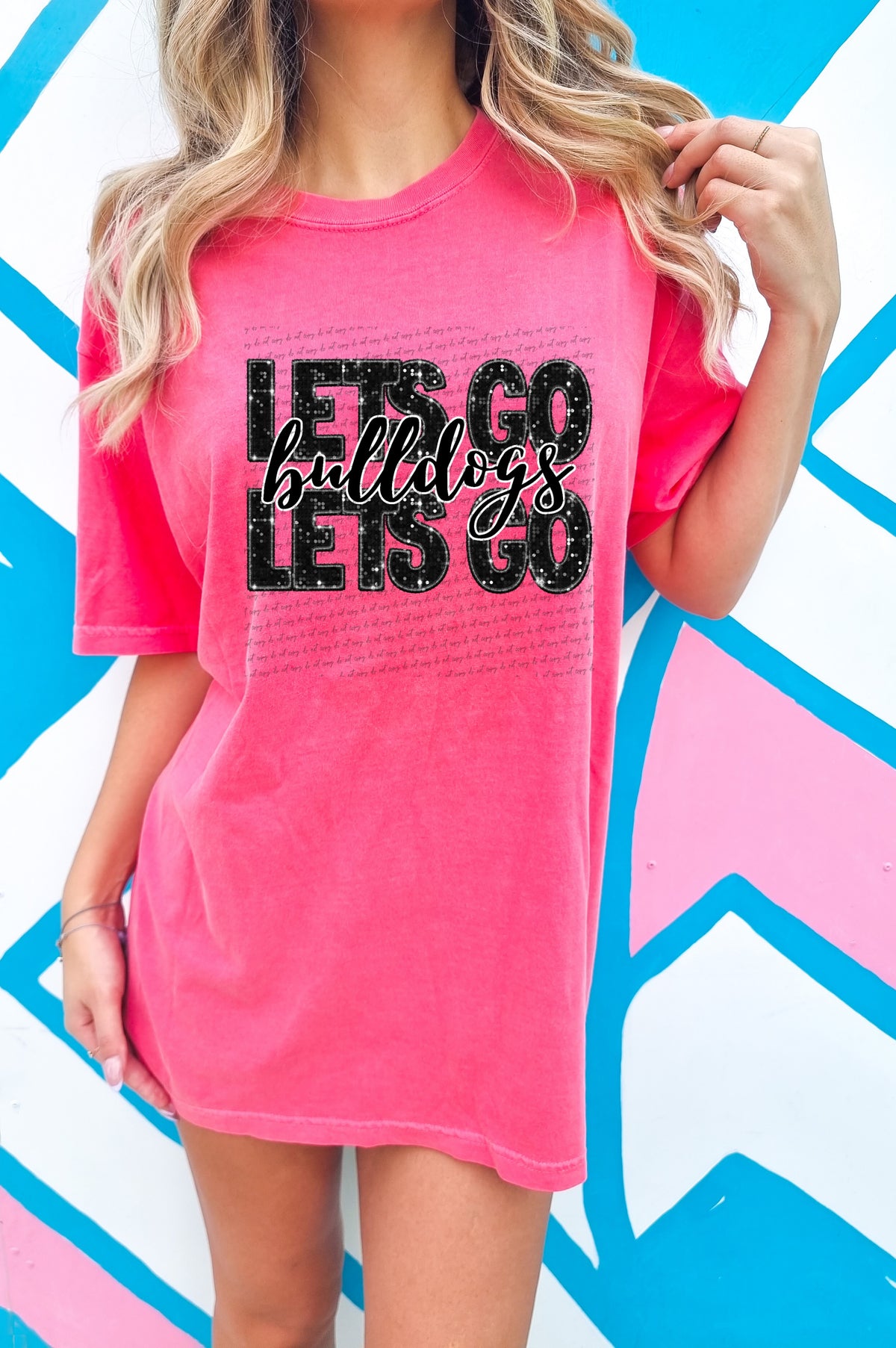 Lets go bulldogs black sequin (City) 40125 DTF transfer