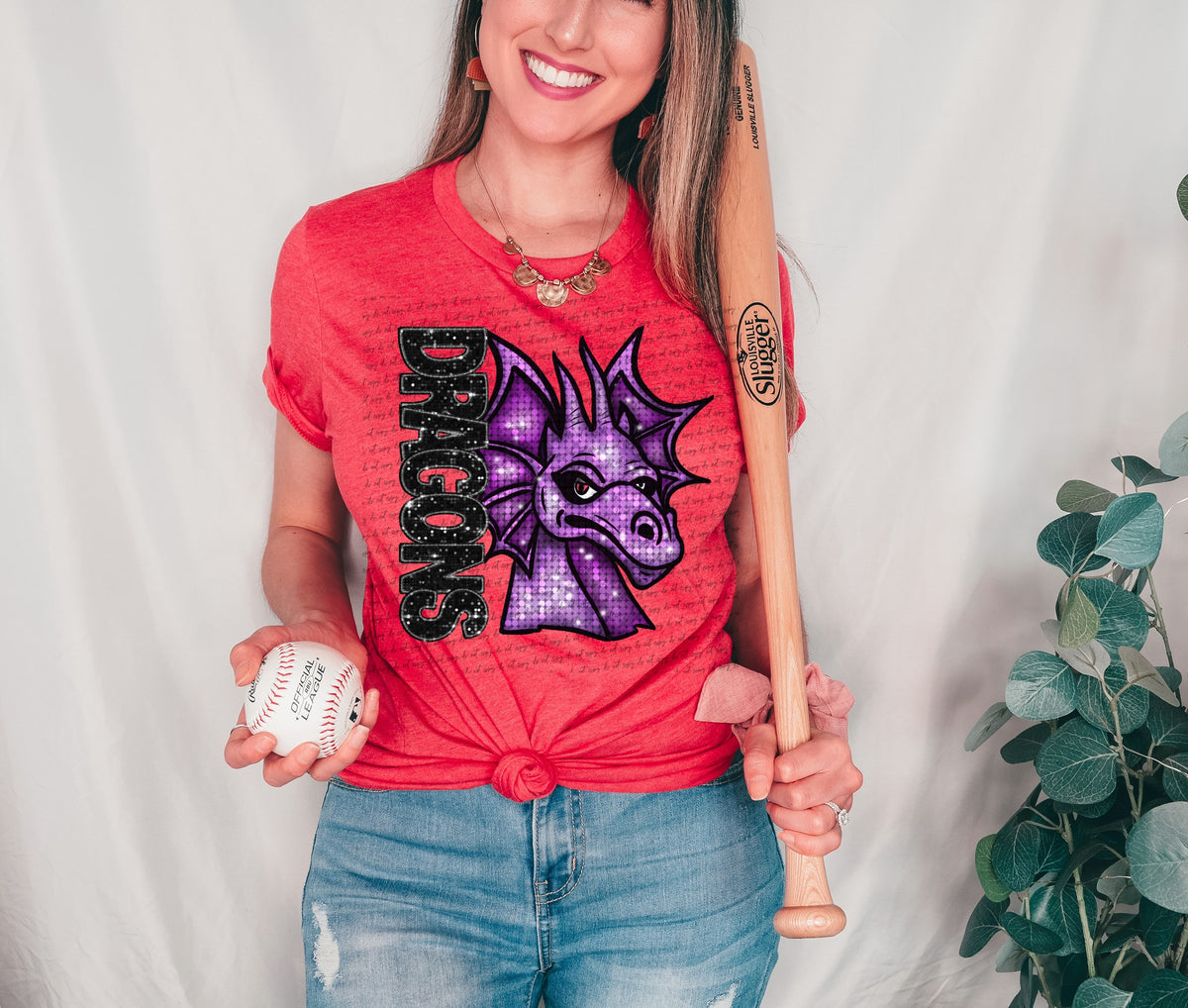 Dragons purple BLACK sequin (City) 40102 DTF transfer