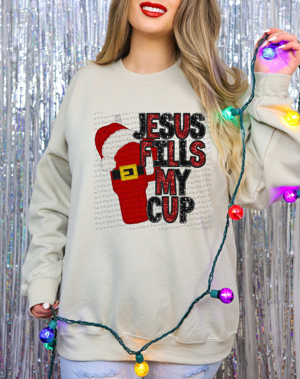 Jesus fills my cup santa cup (City) 40094 DTF transfer