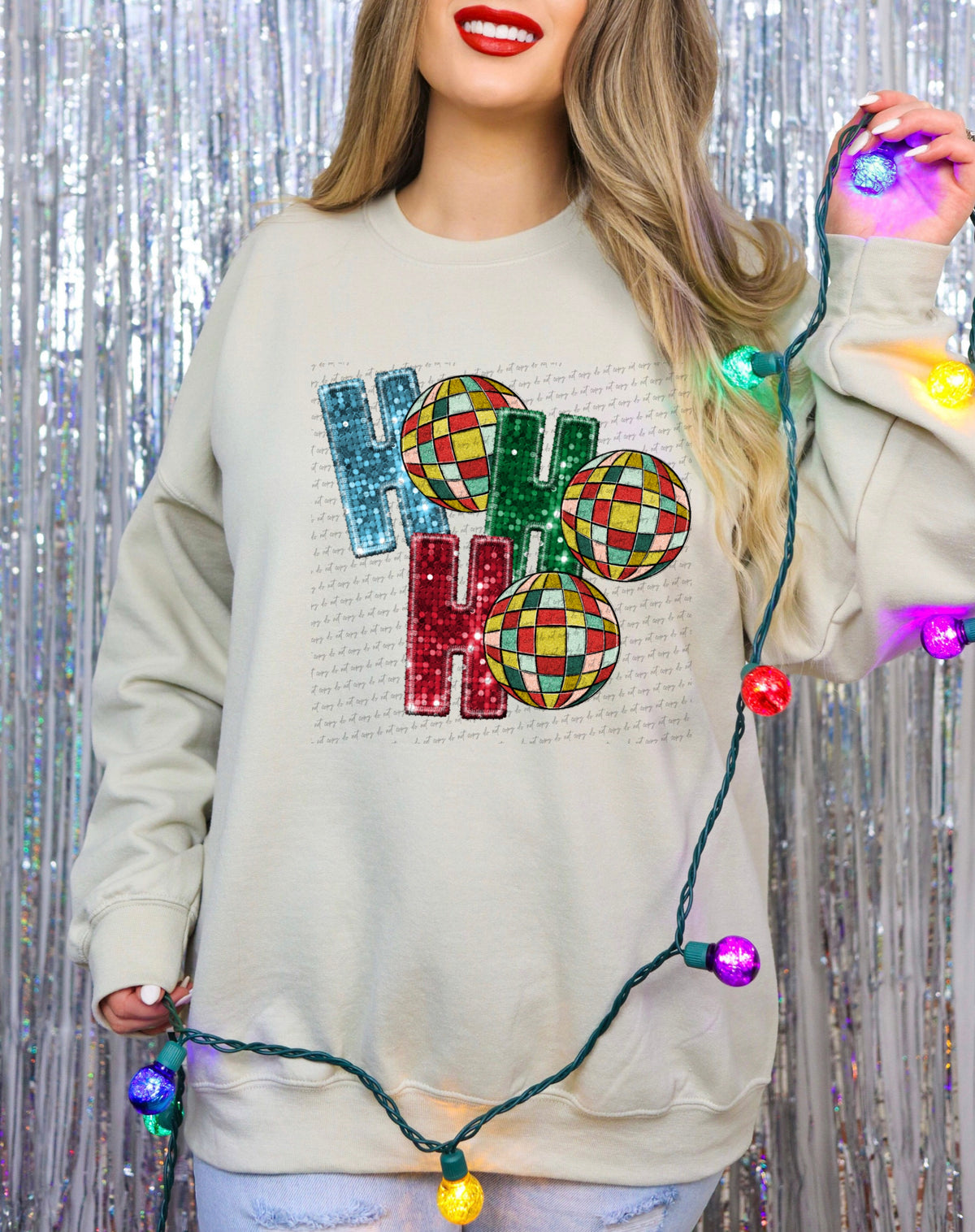 Ho ho ho disco balls blue green red (City) 40093 DTF transfer