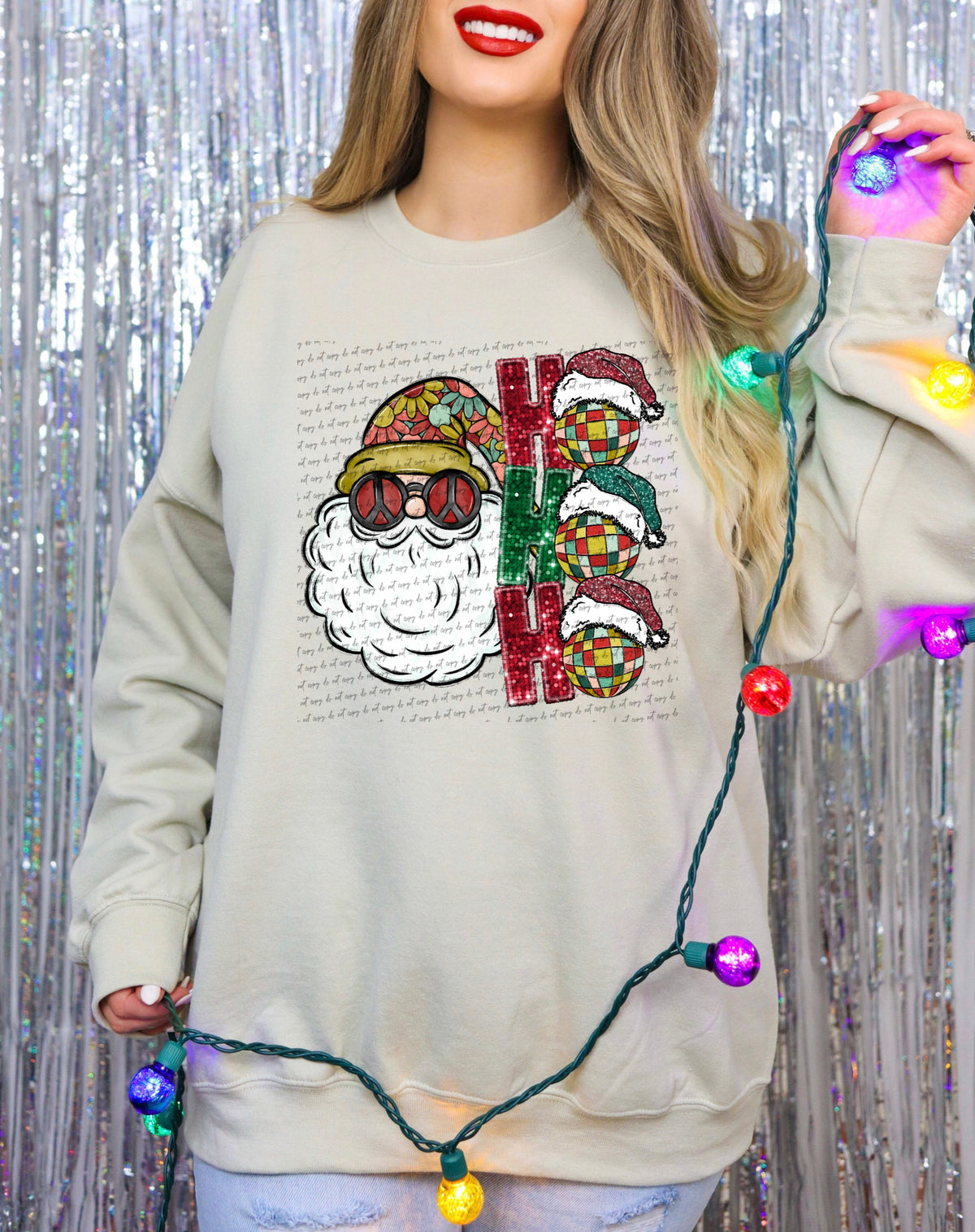 Ho ho ho sequin santa retro (City) 40085 DTF transfer