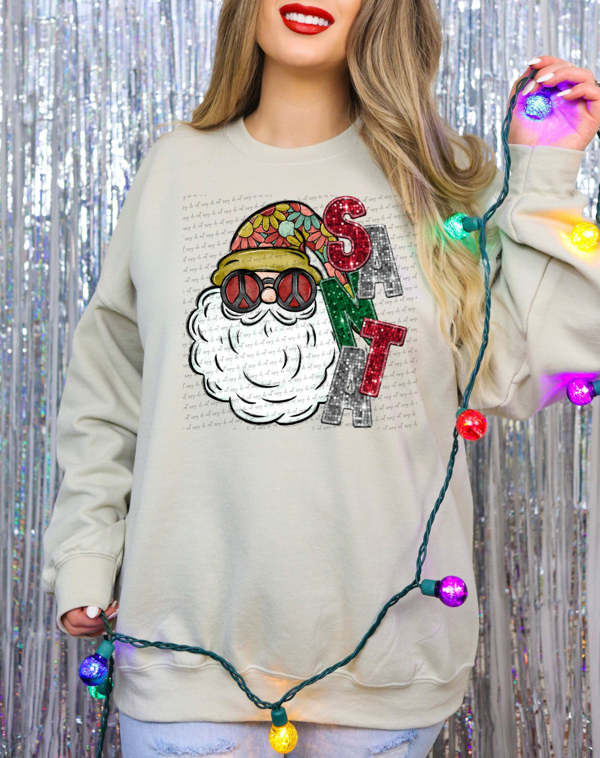Santa sequin retro (City) 40084 DTF transfer