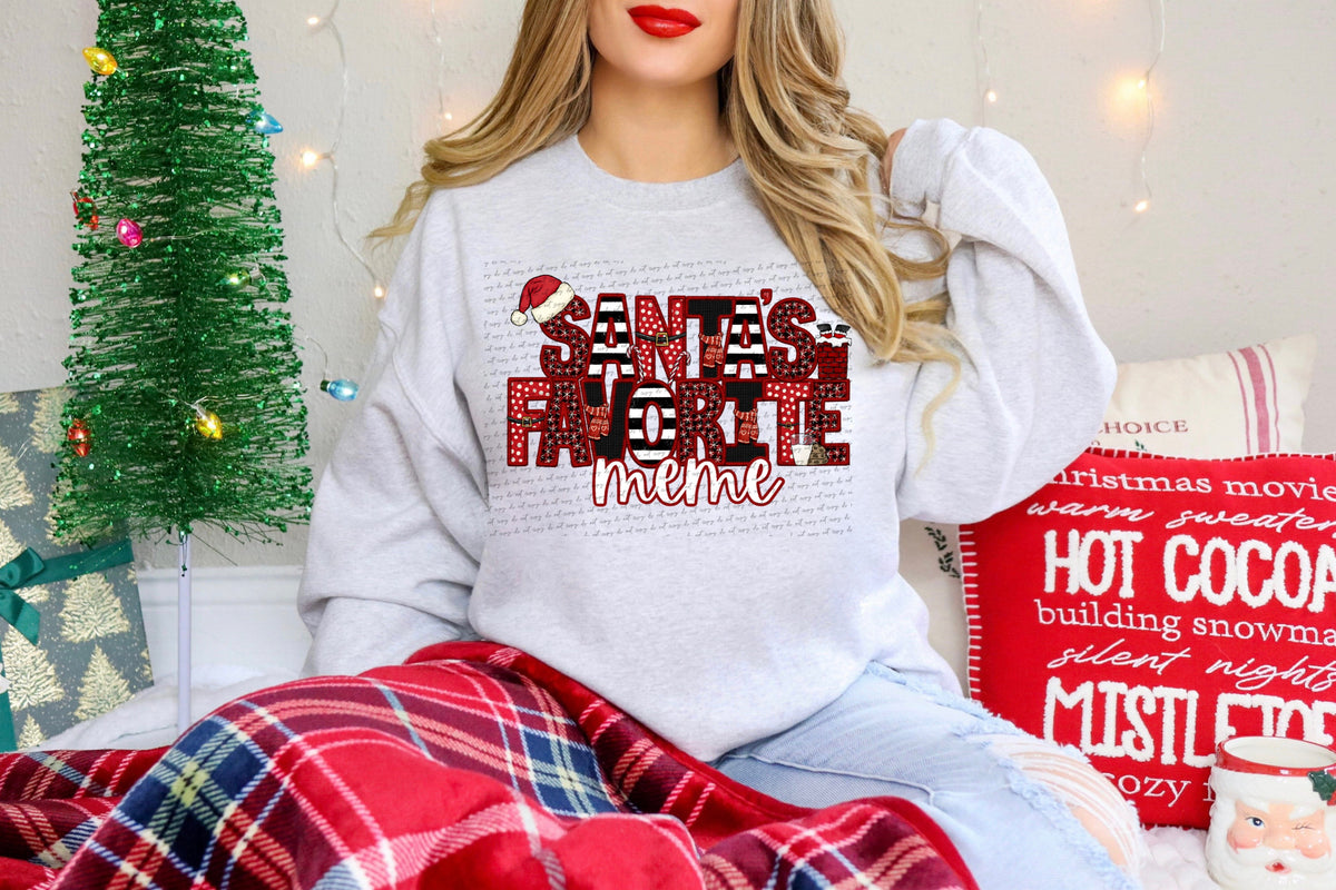 Santas favorite meme patterned (City) 40035 DTF transfer