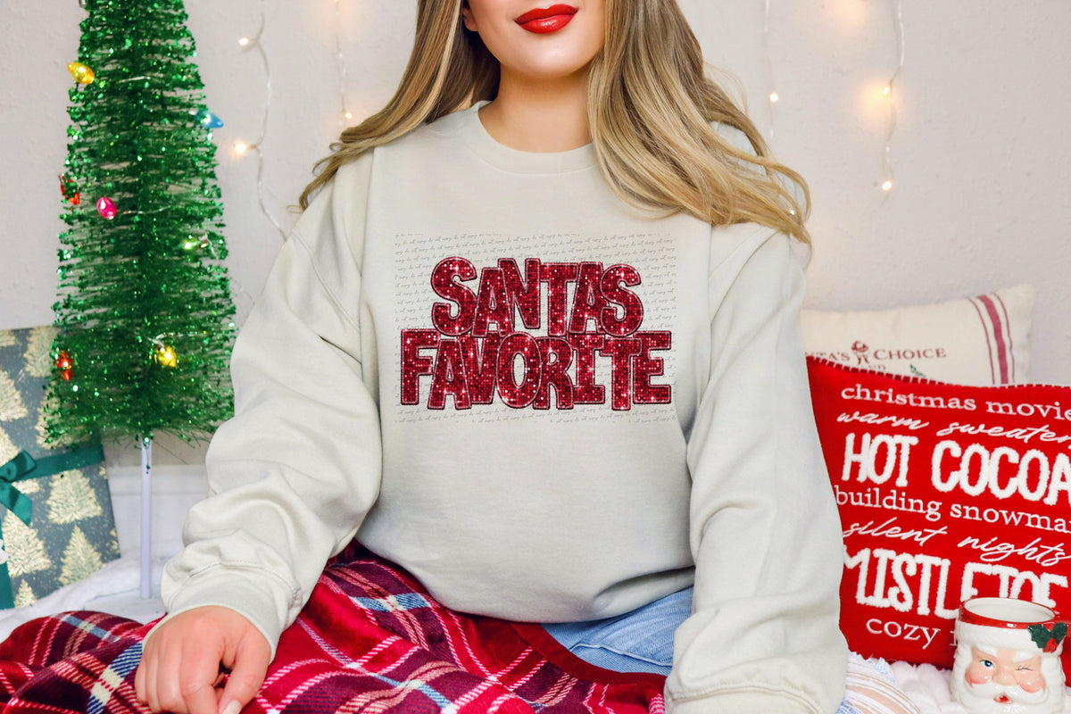 Santas favorite red sequin (City) 40048 DTF transfer