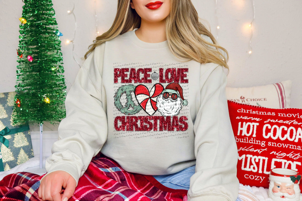 Peace love christmas retro items (City) 40044 DTF transfer