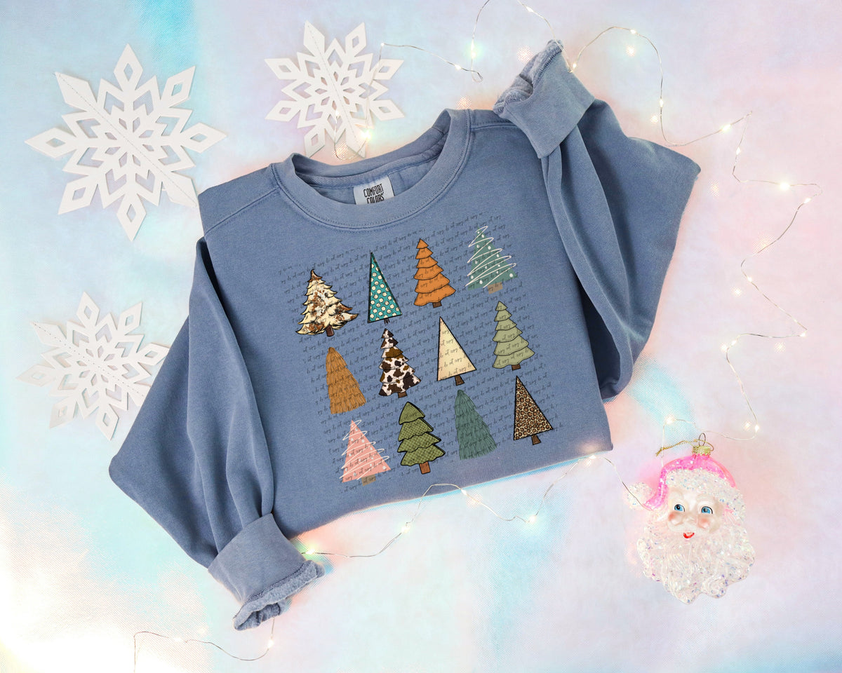 Western christmas tree collage (City) 40222 DTF transfer