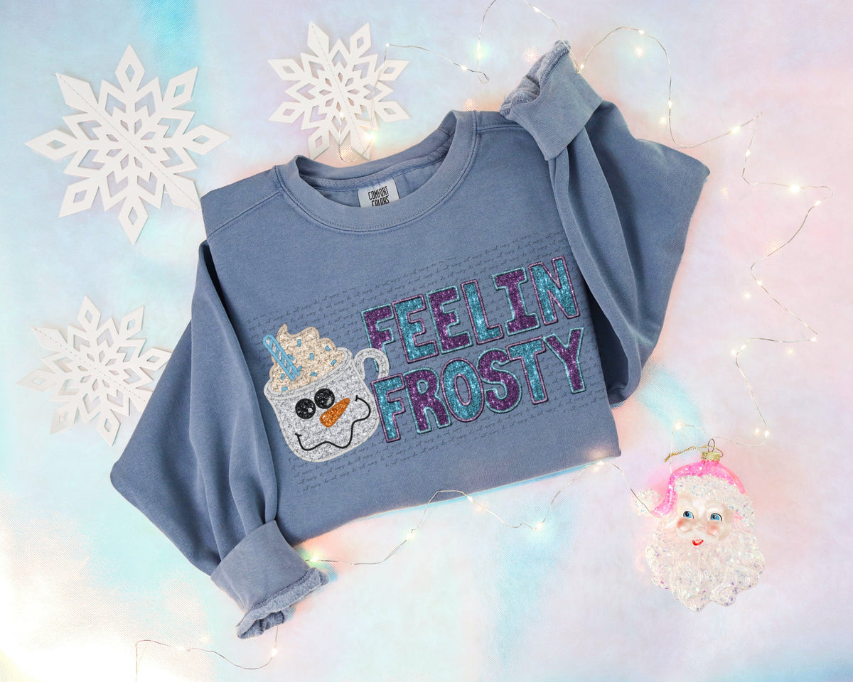 Feelin frosty snowman cup purple blue (City) 40214 DTF transfer