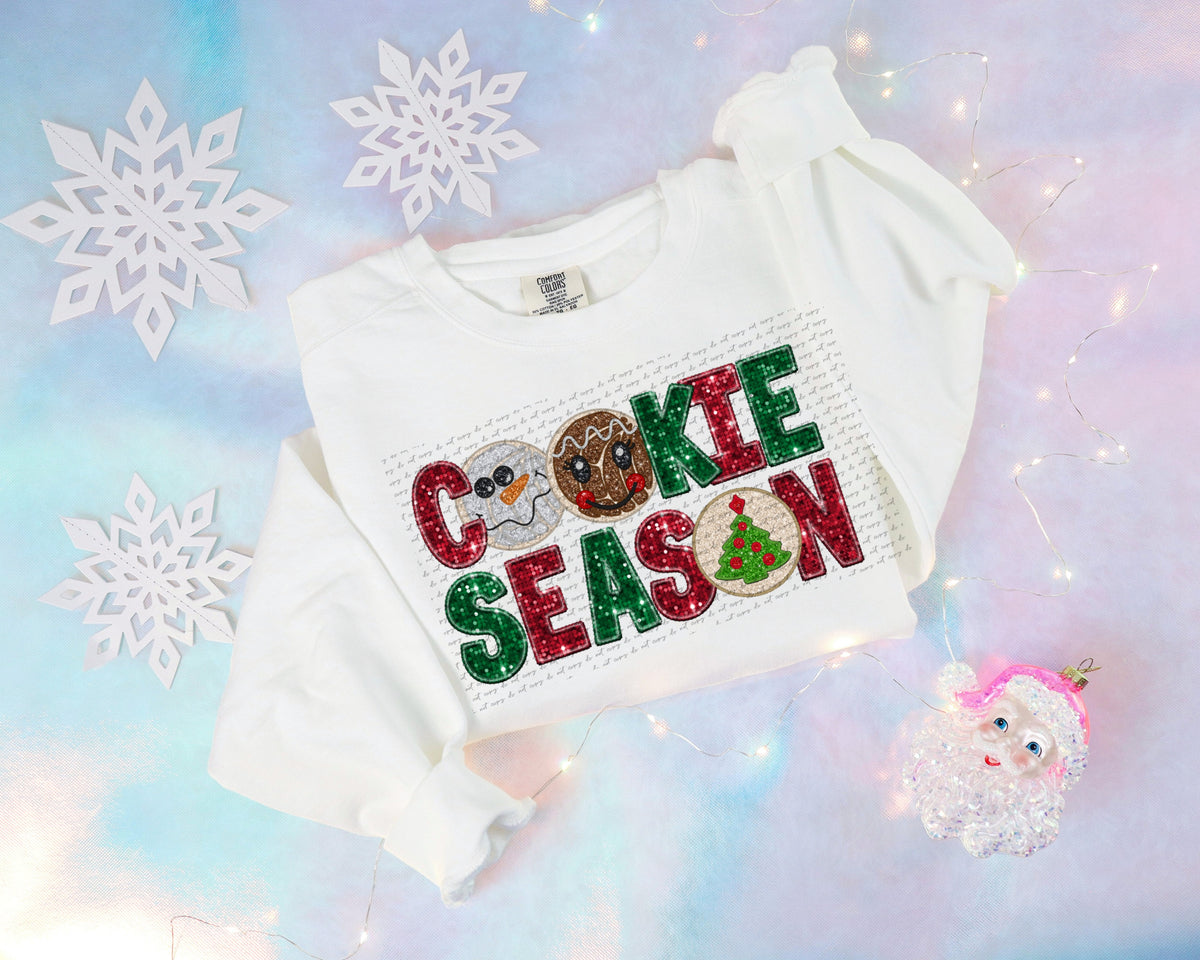 Cookie season red green sequin (City) 40208 DTF transfer