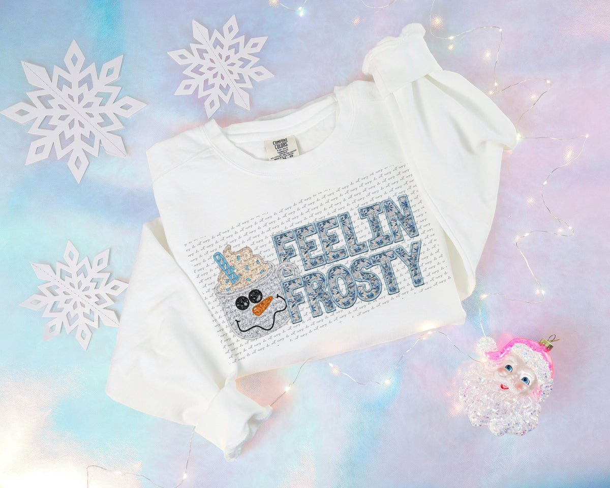 Feelin frosty snowman cup sequin  (City) 40207 DTF transfer