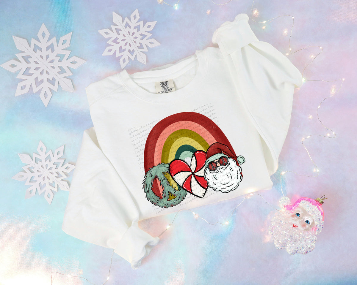 Peace heart santa retro rainbow (City) 40205 DTF transfer