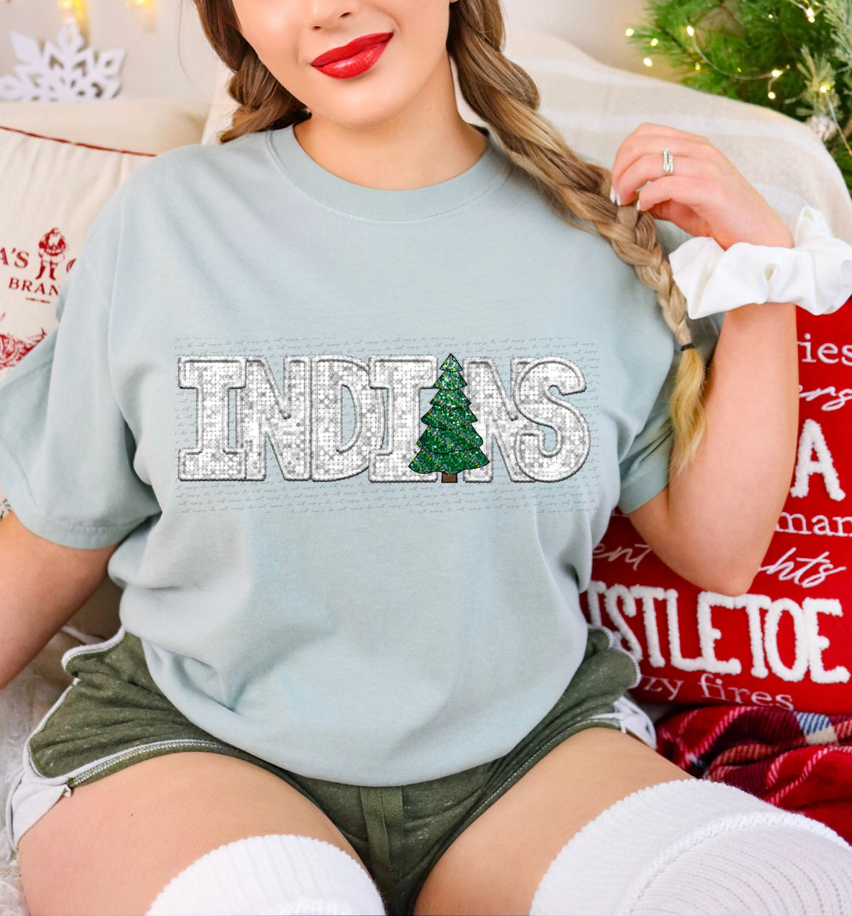 Indians sequin tree (City) 40223 DTF transfer