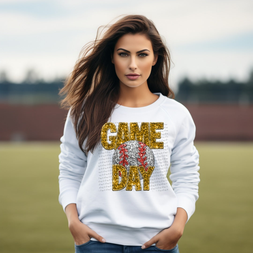 Game day sequin BASEBALL gold (City) 34996 DTF transfer