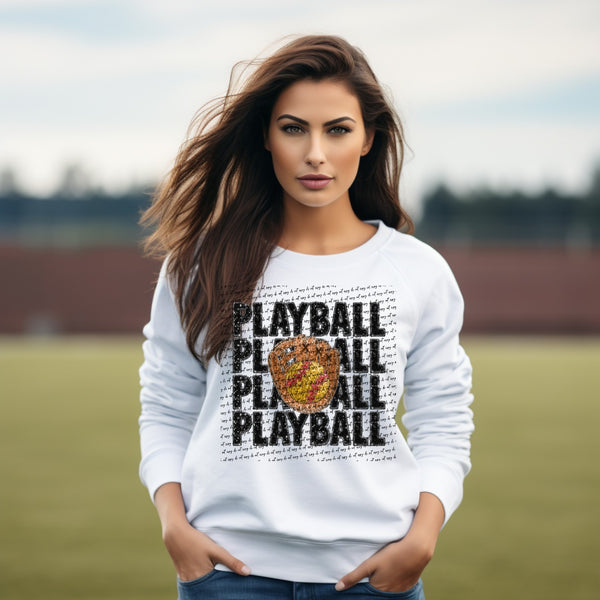 Playball stacked SOFTBALL MITT (City) 34985 DTF transfer