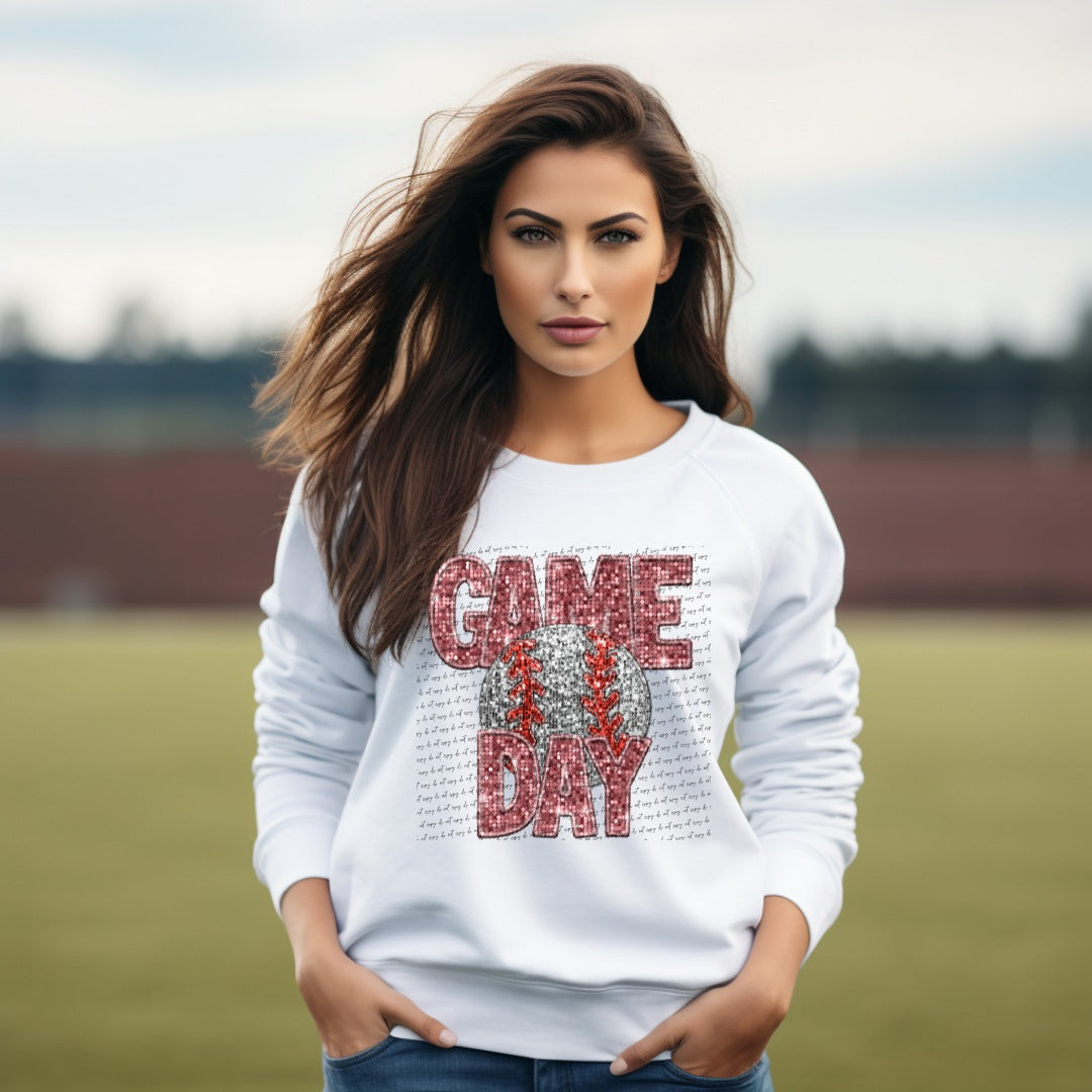 Game day baseball sequin PINK (City) 34980 DTF transfer
