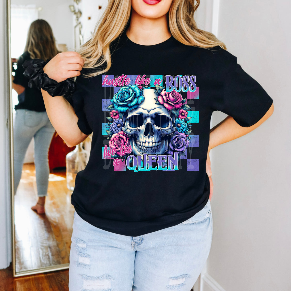 Hustle like a boss live like a queen 103449 DTF transfer