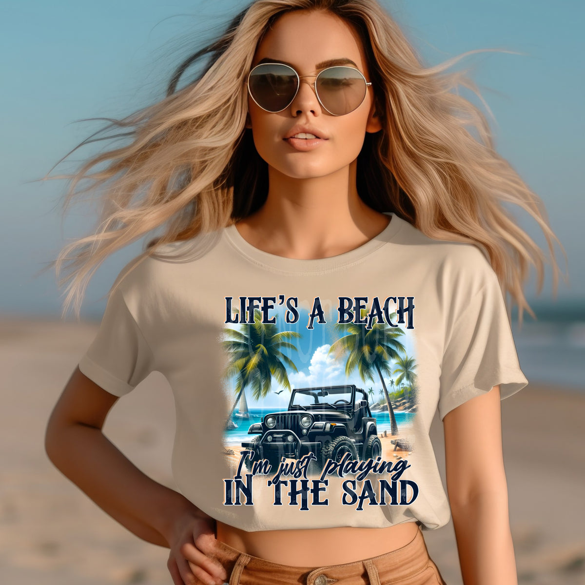 Life's a beach i'm just playing in the sand (DD) DTF transfer