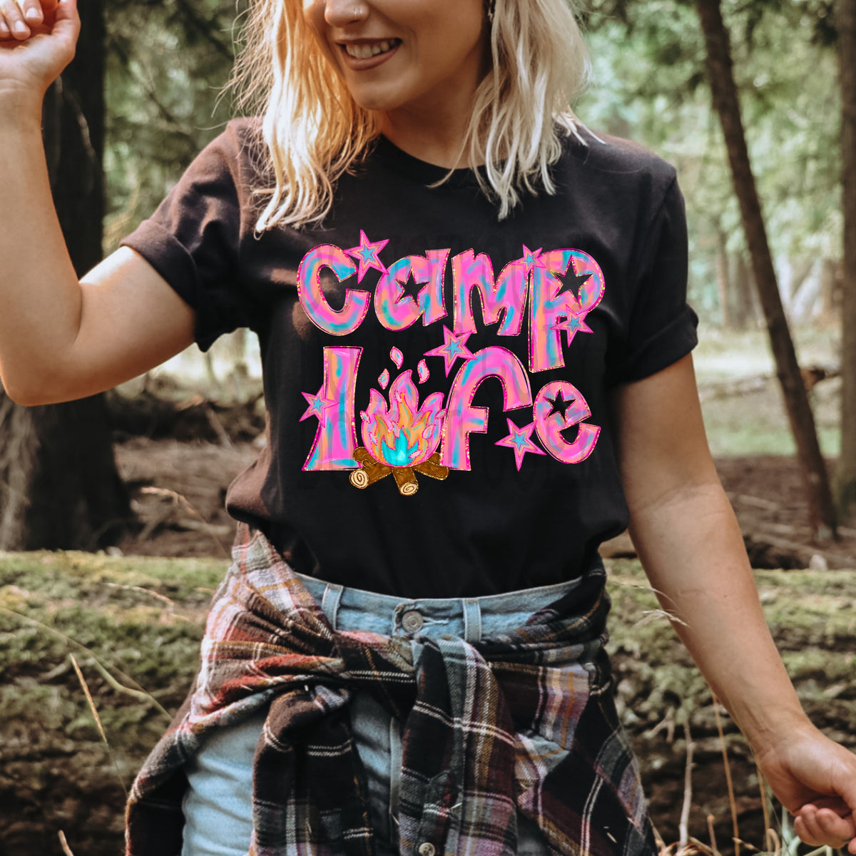Camp life pink and blue (PH) 107165 DTF transfer