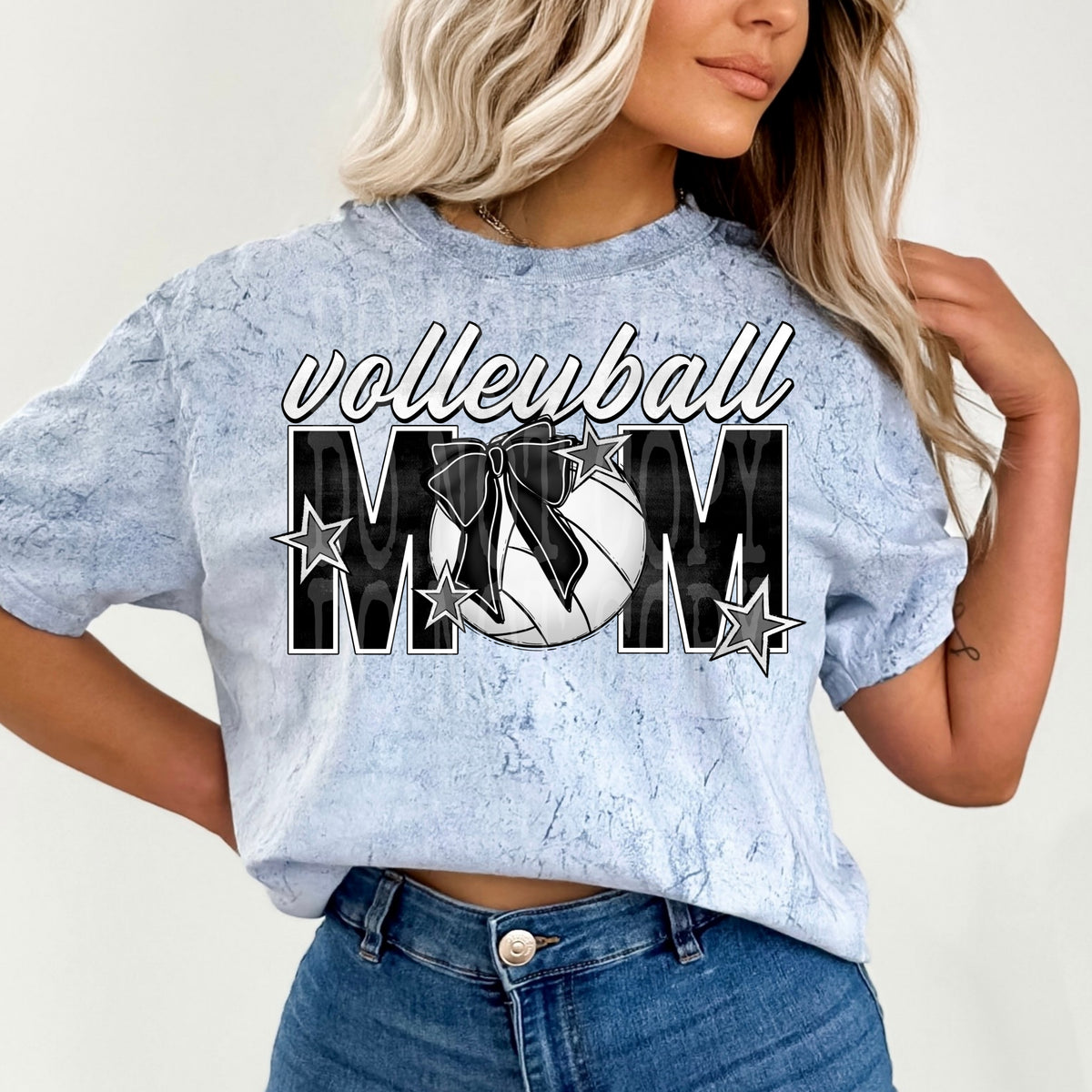 Volleyball Mom (o is ball with bow) (PH) DTF Transfer