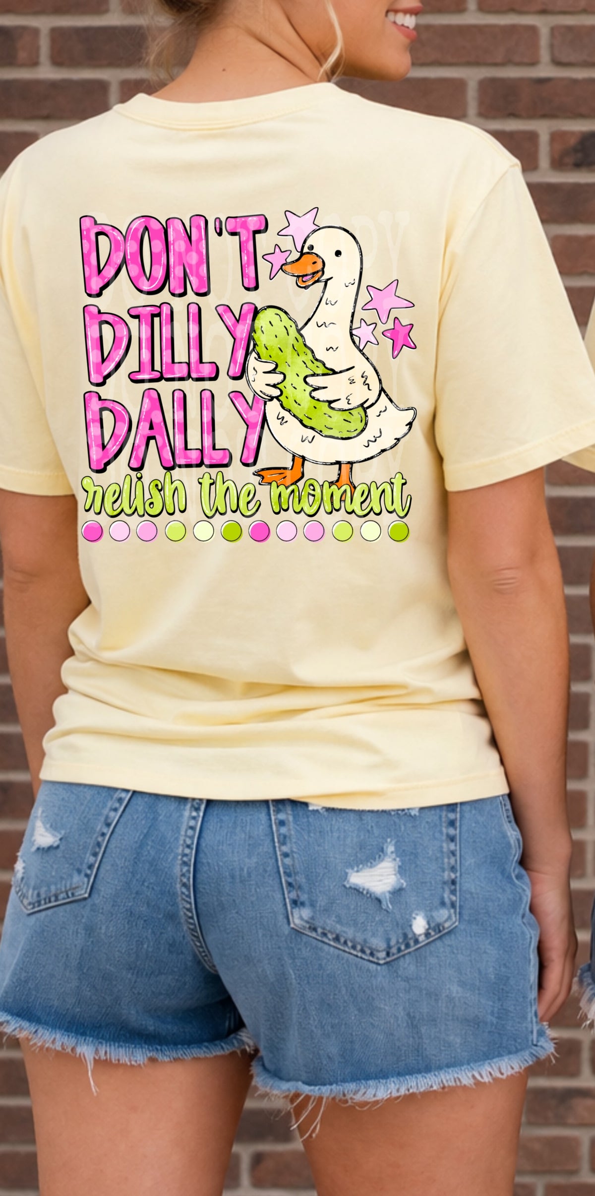 Dilly dally duck with pickle (PH) DTF Transfer