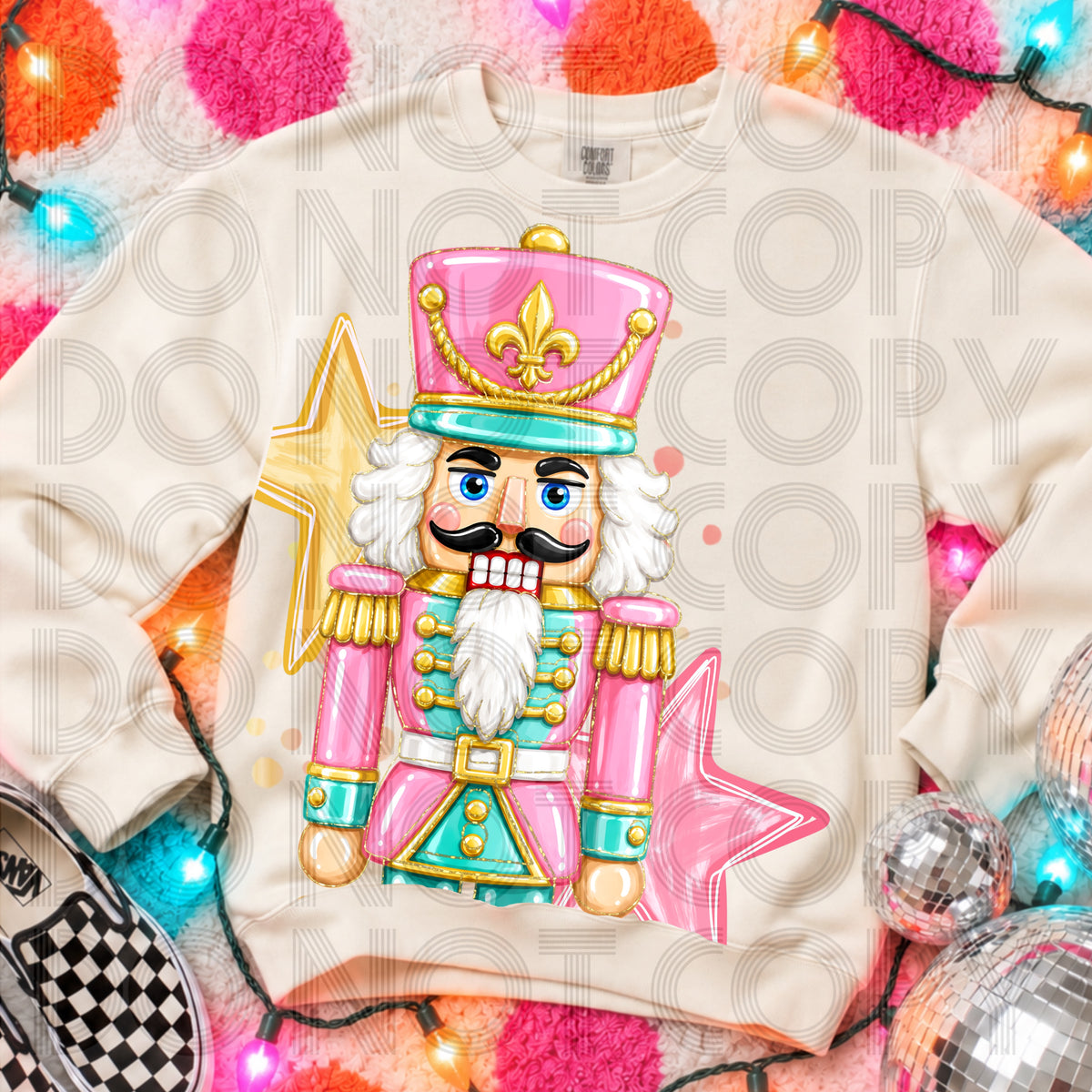 Pink and Teal Nutcracker (Renewed) DTF Transfer